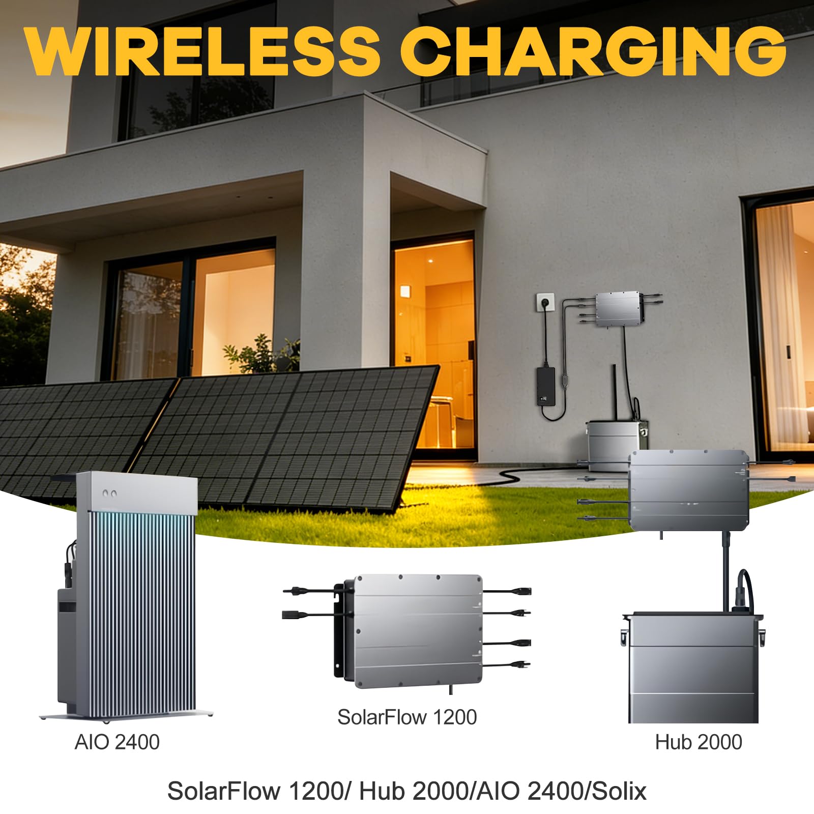 WingFly AC auf MC4 Ladegerät 54V/3A 162W für SolarFlow Hub 1200 Hub 2000 AIO 2400 Solix