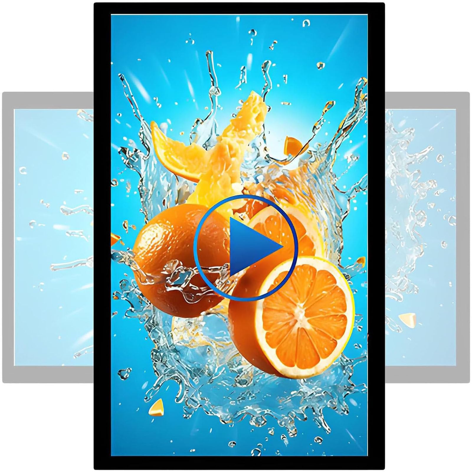 LED Bildschirm Digital Signage Display, Handy&Computer Software Fernauslösung,USB Plug-and-Play Full Poster Screen Werbung LED Display,Quer-/Hochformat-Umschaltung 23.6in