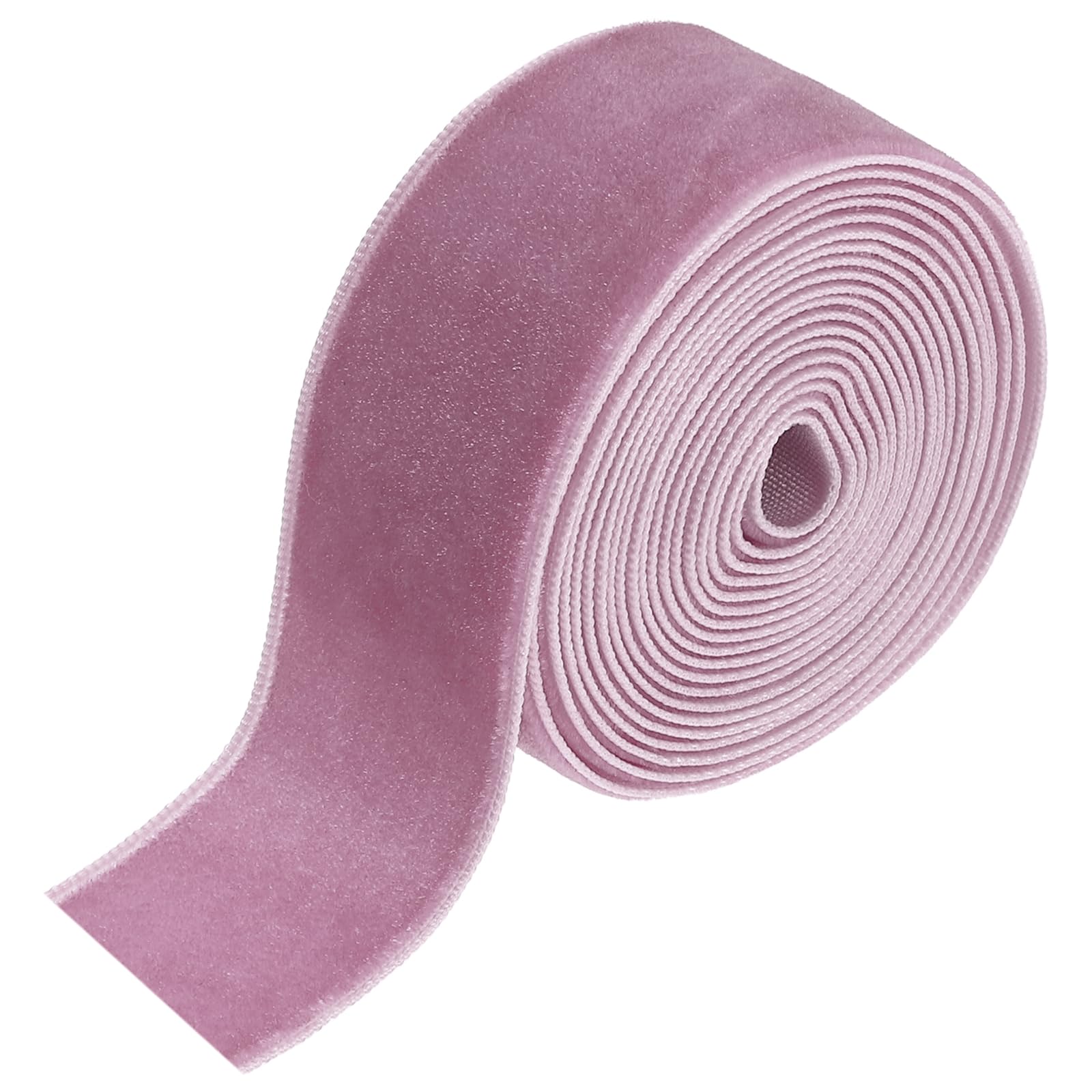 sourcing map Velvet Ribbon 2.5cm x 1.8m Single Face Spool Dusty Rose