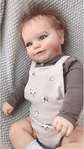 Miniatura 7 de YIHANGG Muñeca realista recién nacida de 24 pulgadas, muñeca recién nacida de 24 pulgadas, lindo niño suave, cuerpo de abrazo, muñeca de bebé Reborn