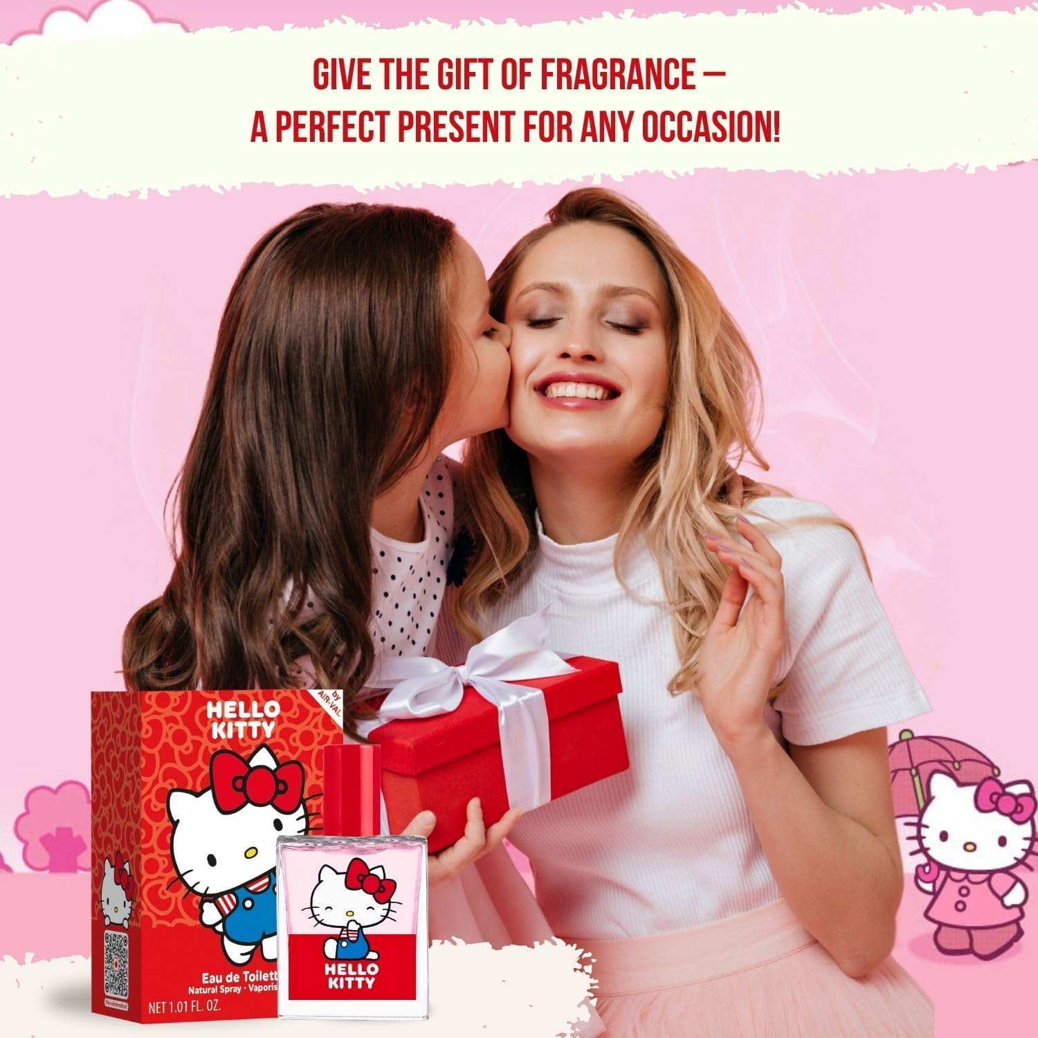 Hello Kitty Profumo per bambini: Eau de Toilette in bella bottiglia di vetro e motivo gattino, regalo per ragazze (30 ml)
