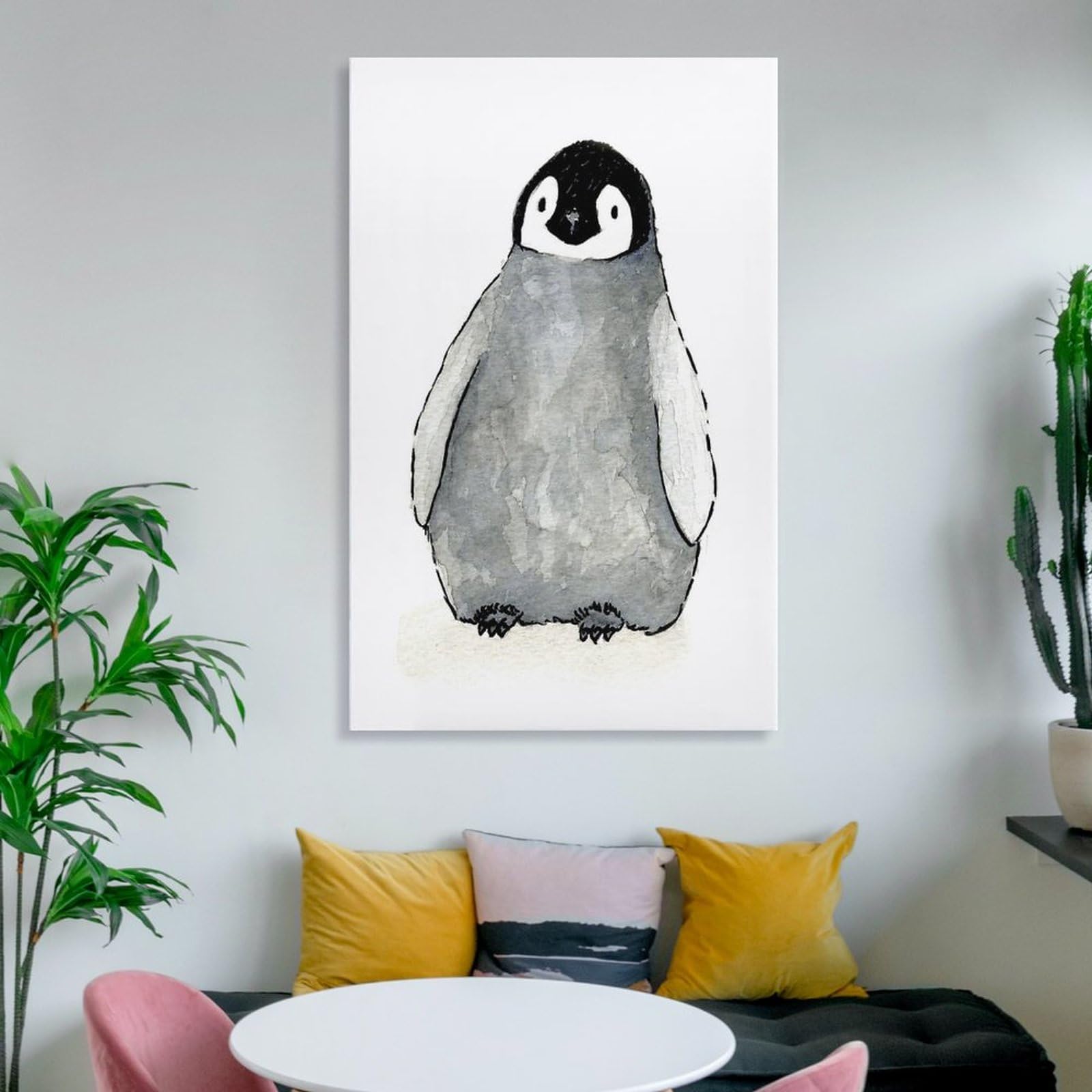 赤ちゃんのインテリア／アート Amazon.co.jp: 素敵な赤ちゃんペンギン絵画保育園ポスター ホーム装飾