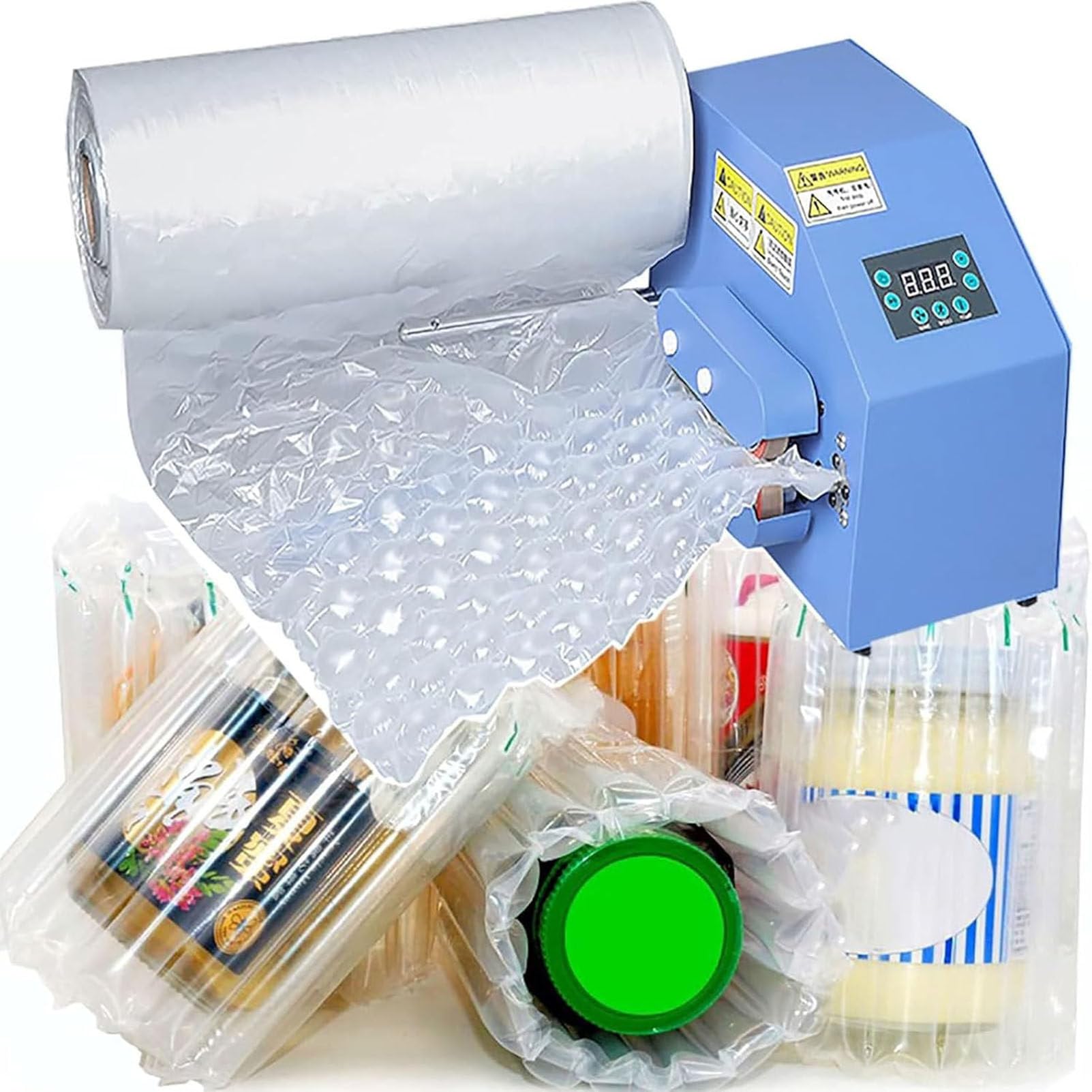 HADECOLL Inflatable Air Cushion Machine with Adjustable Speed and Air Volume, Ideal for Secure Packaging and Bubble Wrap Production,