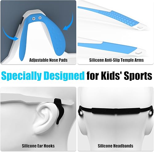 Miniatura 5 de X-TIGER Gafas de sol polarizadas para niños y niñas, lentes de sol de béisbol polarizadas para niños de 8 a 14 años, UV400, gafas de ciclismo y