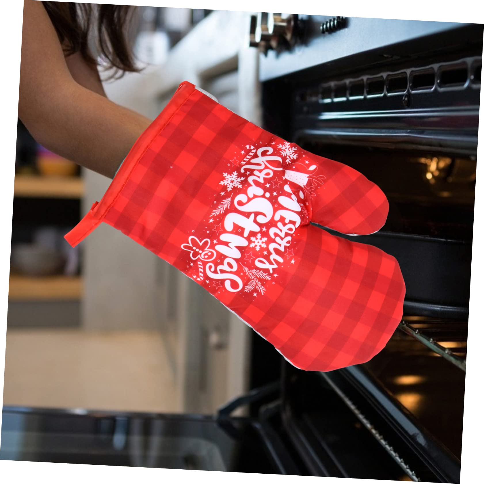 MAGICLULU 6 Sets Mikrowellenhandschuhe Ofenhandschuhe Ofenhandschuhe Weihnachtsofenhandschuh Und Topflappen Fäustlinge Doppelte Küchenhandschuhe Ofenmaske Weihnachtsanzüge Bedruckte