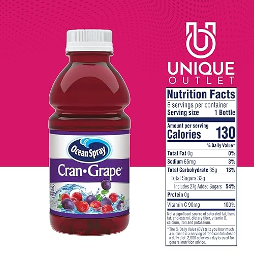 Miniatura 5 de Ocean Spray - Paquete de 24 botellas de plástico para llevar de 10 onzas líquidas de jugo de uva Cran Unique Outlet
