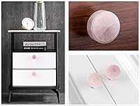 Vista 6 de mookaitedecor Set of 2 Rose Quartz Drawer Knobs with Screws, Crystal Stone Pull Handles for Dresser Wardrobe Kitchen Decorative #1-Pink