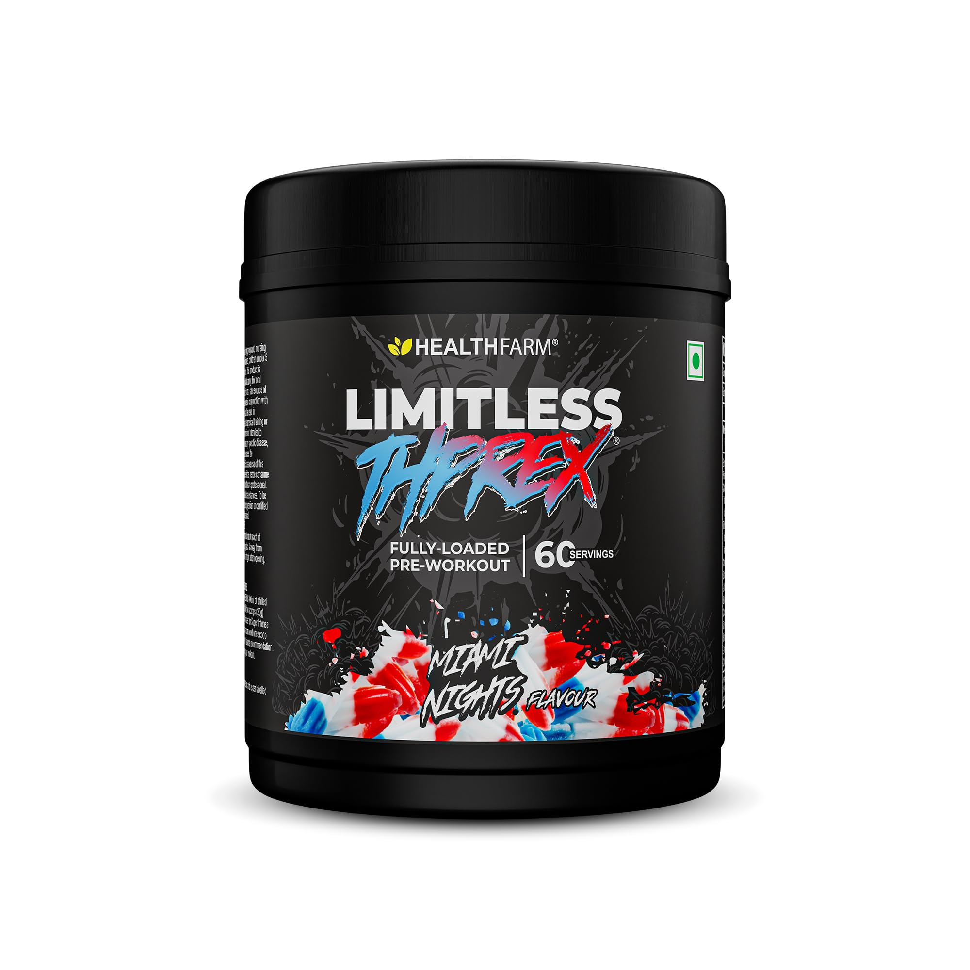 Healthfarm Limitless Thprex Pre Workout Supplement, Miami Nights, 600g (Watermelon Candy)-image-40