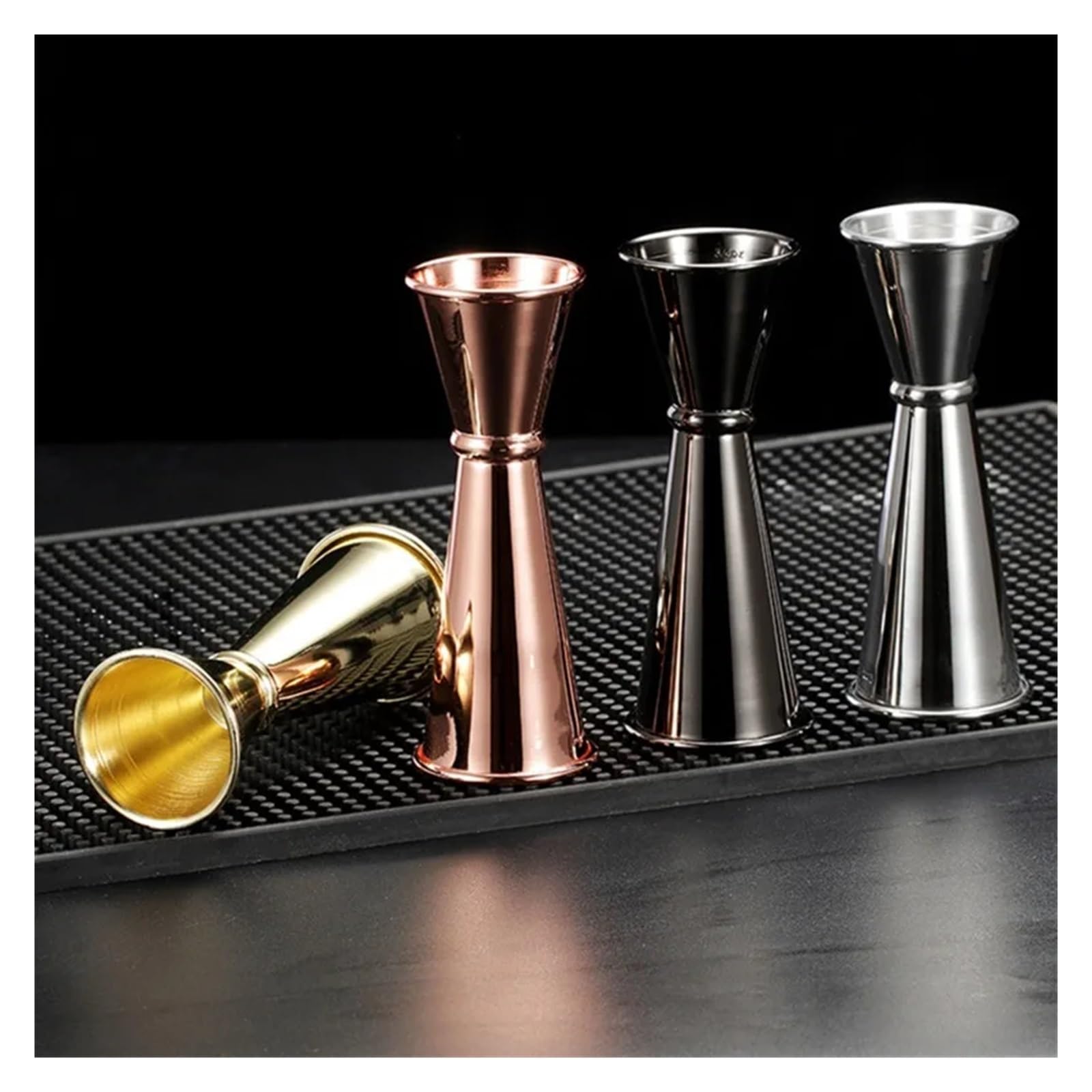 Doseur Cocktail Verre doseur en Acier Inoxydable de 15 à 60 ML, Shaker à Cocktail, doseur à spiritueux, Outils de Bar et de Cuisine(Gold 30 60ml)