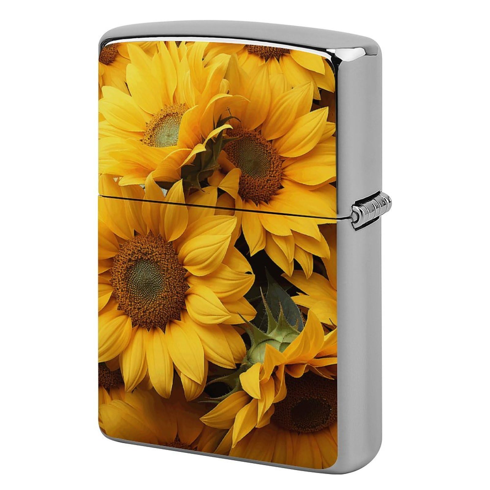 Many Sunflowers Lighter Cover for Men, Personalized Lighter Case for Birthday Gift, Flip-Top Lighters Protective Cover, Portable Lighters Shell for Outdoor, Travel
