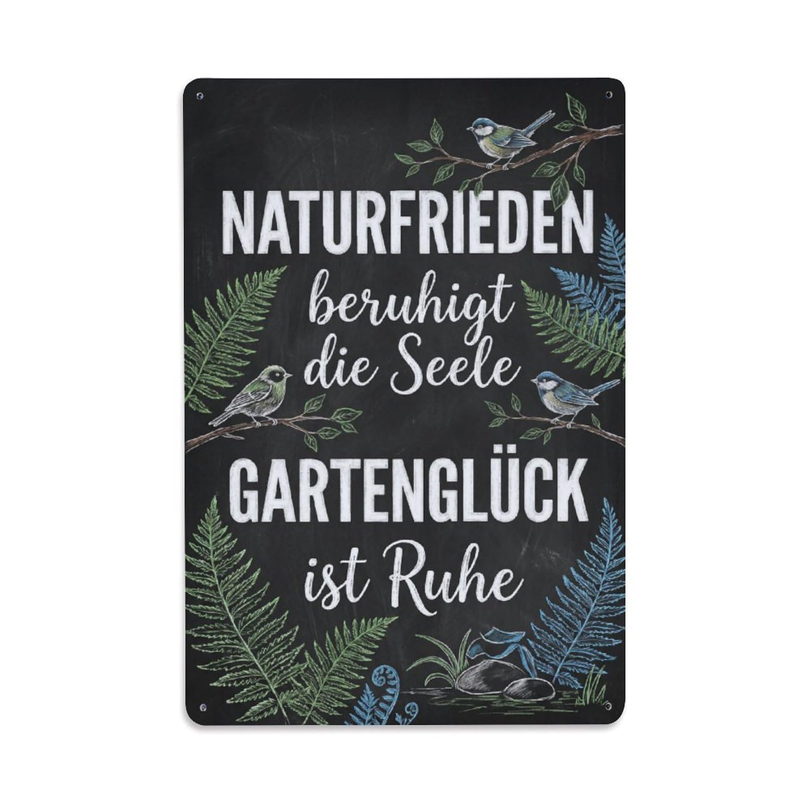 Chalkboard Nature Peace Tranquil Cozy Metal Tin Sign Plaque Wall Decor for Cafe, Club Bar, Office, Garden Metal Poster 8x12Inch