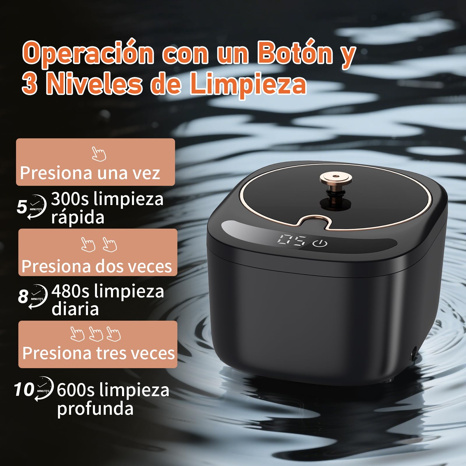 Limpiador Ultrasonidos Dental de 45000 Hz y 230 ml, Ultrasonidos Limpieza con Lámpara UV para Limpiador Ferula Dental, Retenedores, Alineadores, Prótesis Dentales y Joyas