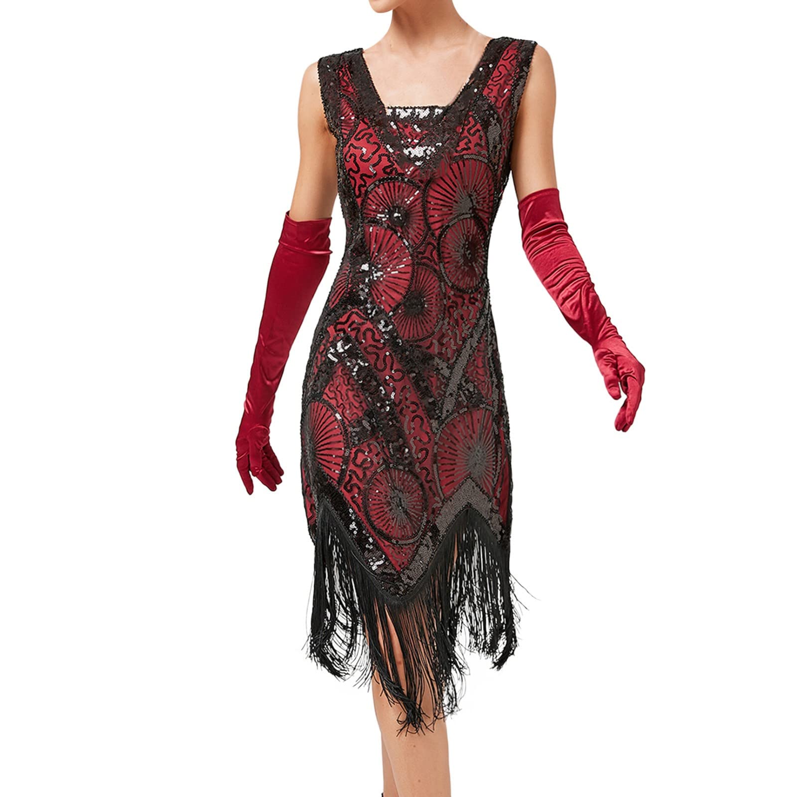 Generic1920s Flapper Dress Women Vintage Sequin Fringe Beaded Art Fancy |  Desertcart BAHRAIN
