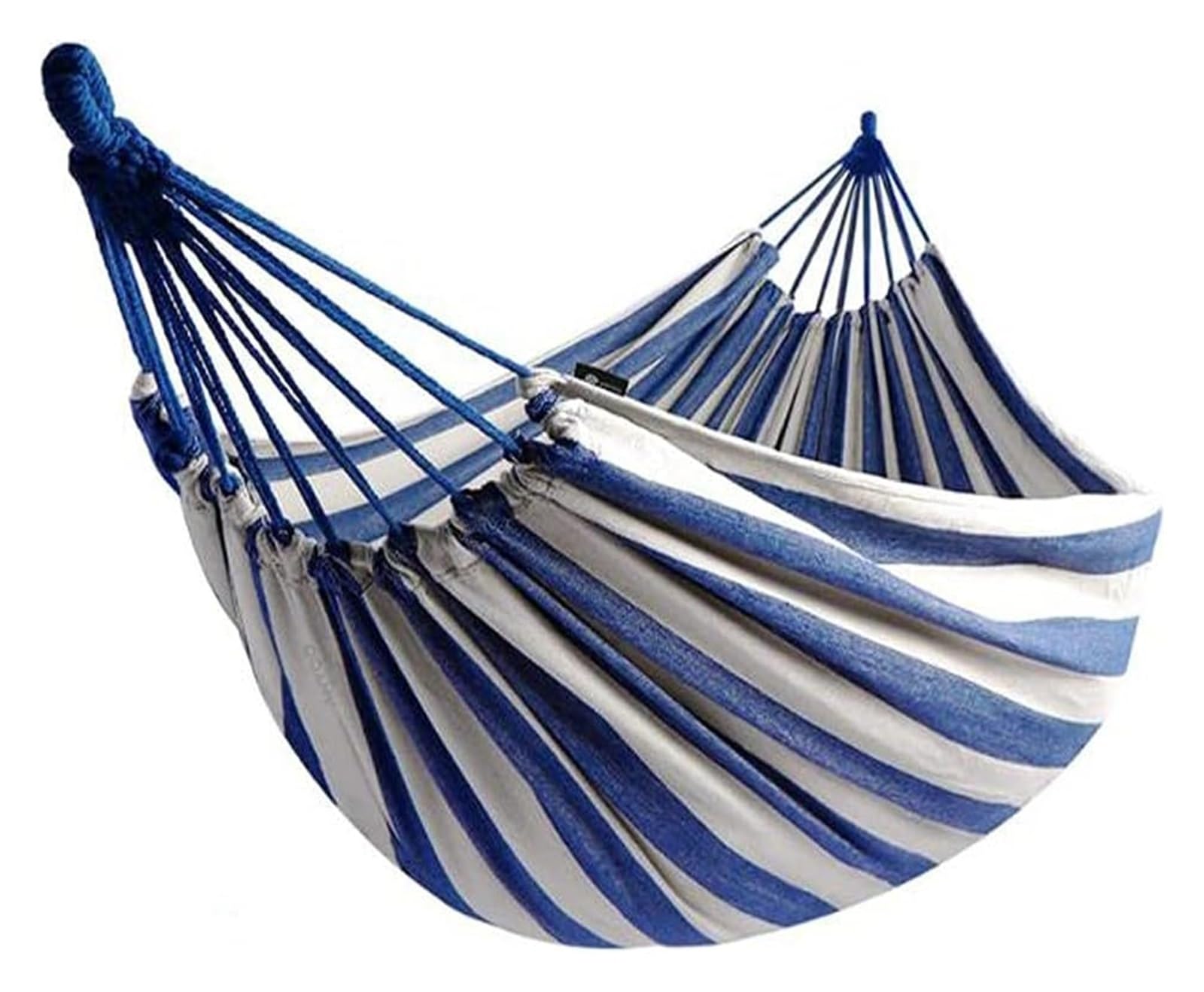Hamac portable, hamac simple ou double for extérieur, hamac de jardin for camping, voyage, terrasse, hamacs en toile à rayures bleues et blanches, portable avec sac de transport, balançoire for intéri