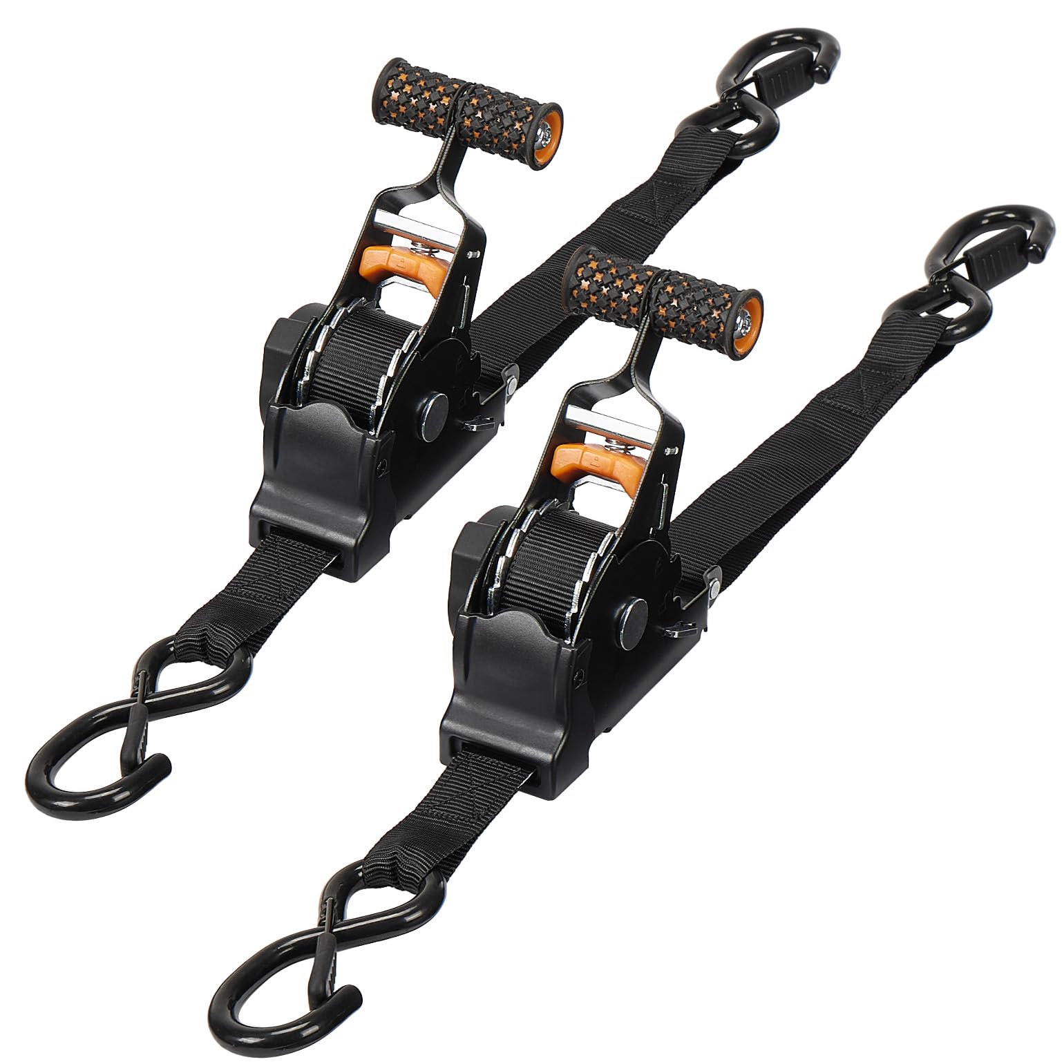 JOYTUTUS Sangles a Cliquet Automatique 3m 25mm Sangles d'Arrimage 680Kg Résistance de Rupture Sangle Demenagement Sangle Moto Elingue de Levage Enrouleur Sangles Automatique pour Moto Voiture Camion