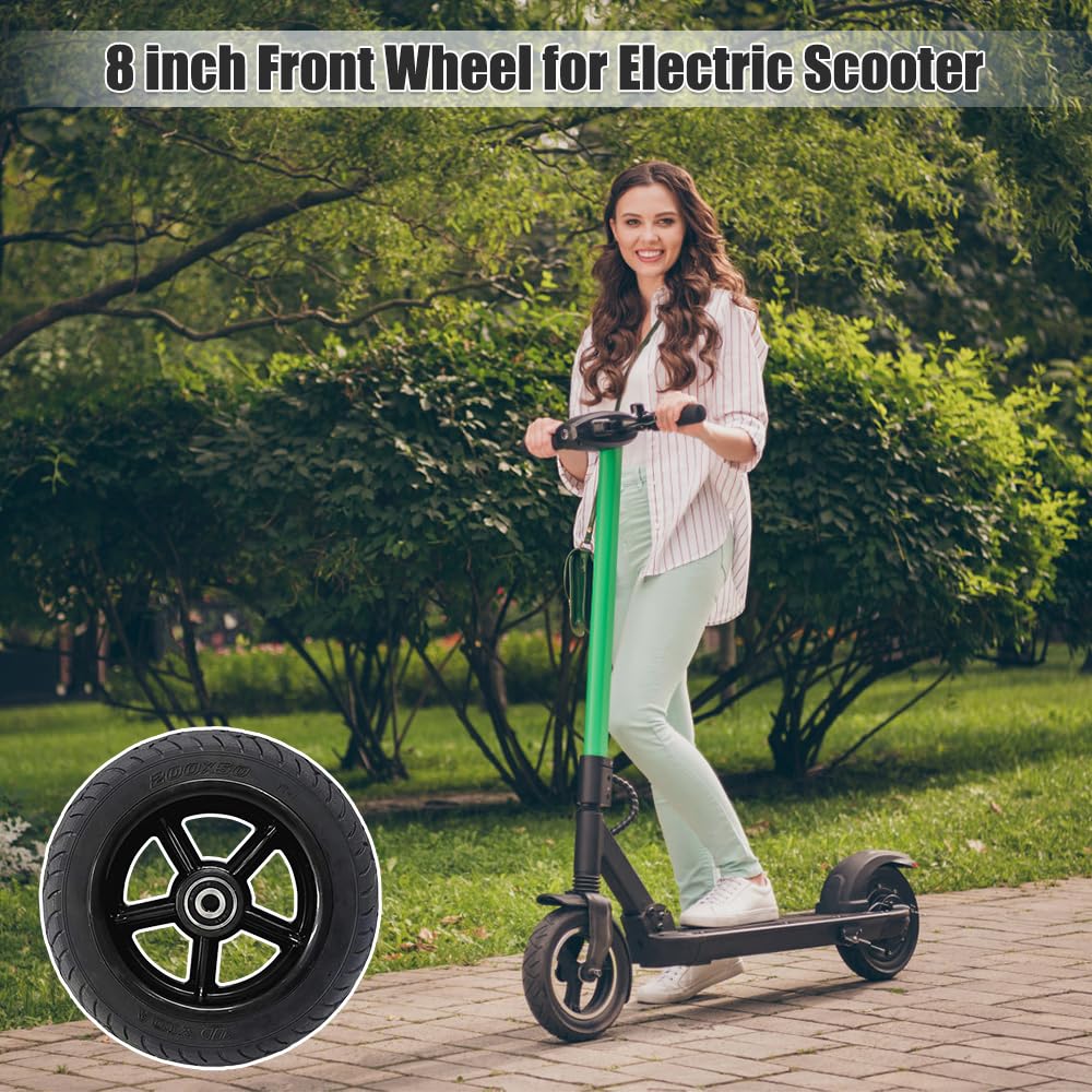 Pneumatici per scooter da 8 pollici, 200 × 50 E, pneumatici in gomma piena, con mozzo, esplosione, resistenza agli urti e antiscivolo, sicuri e confortevoli, senza gonfiore, per scooter