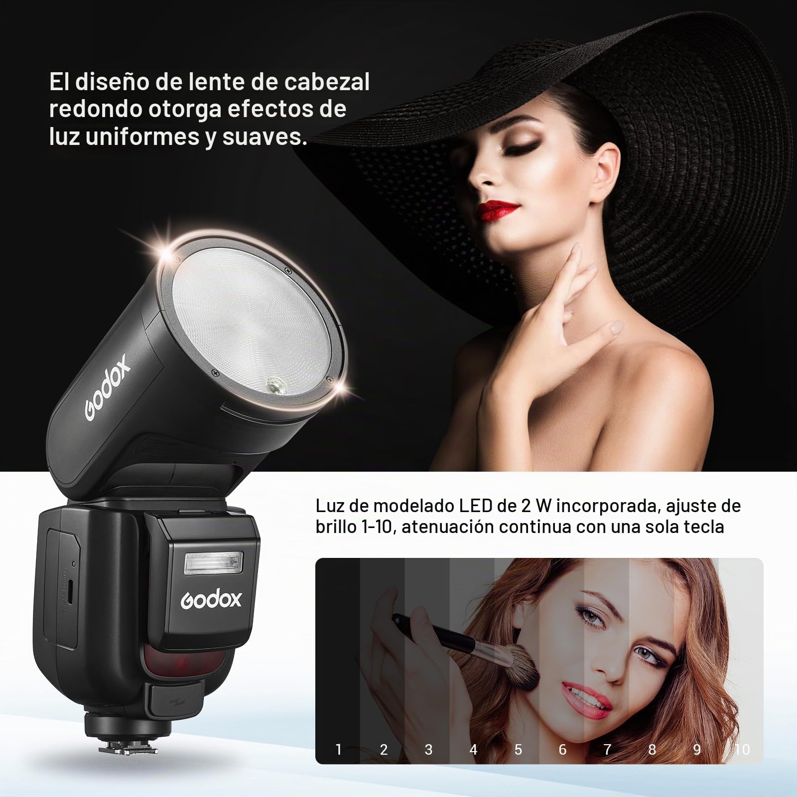 Godox V1Pro-S Flash Cámara 76Ws 2.4G TTL HSS 1/8000s Externa Flash SU-1 Li-Ion de la Batería Compatible para Sony