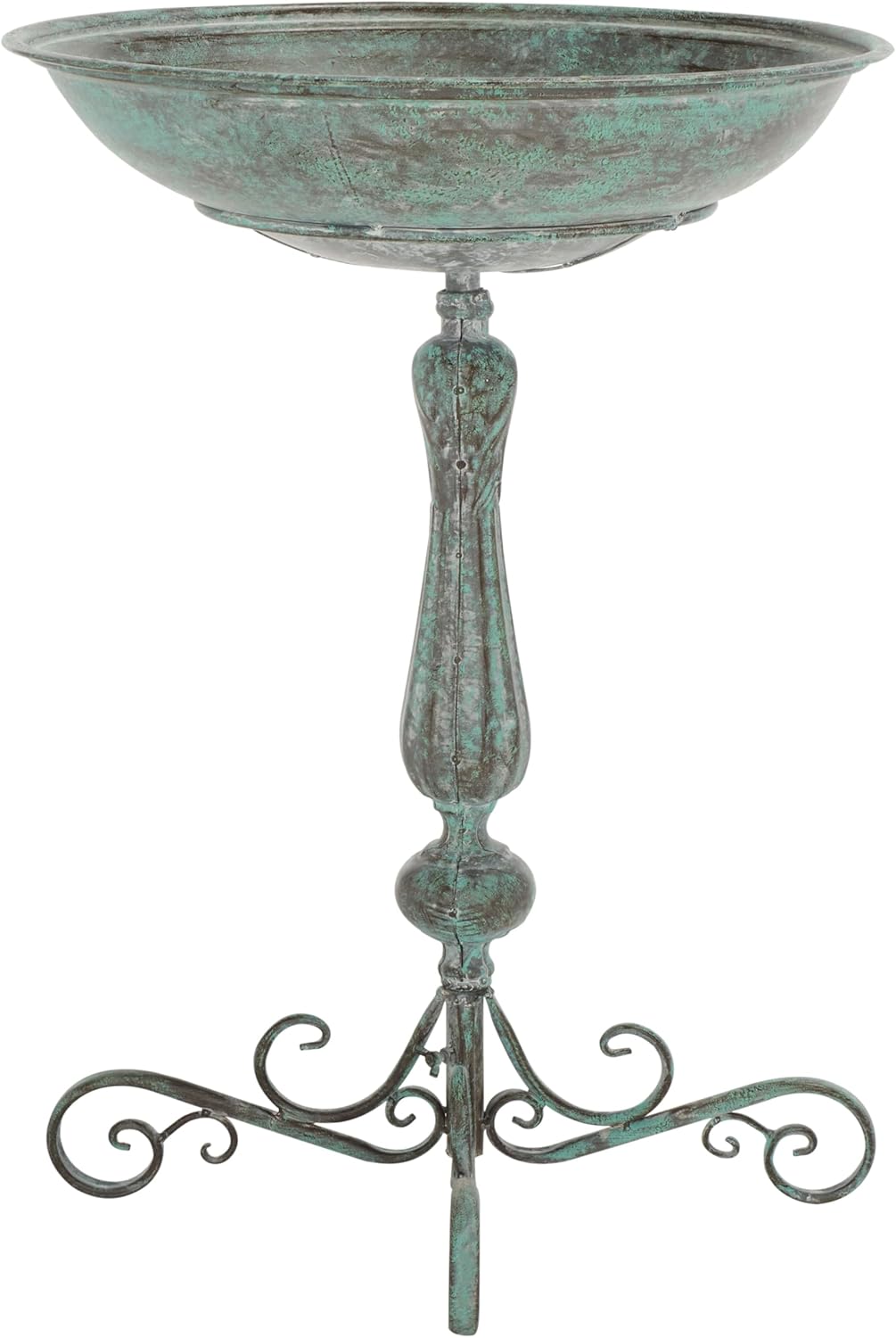 SAFAVIEH Outdoor Collection Orian Antique Dark Green Wrought Iron Bird Bath