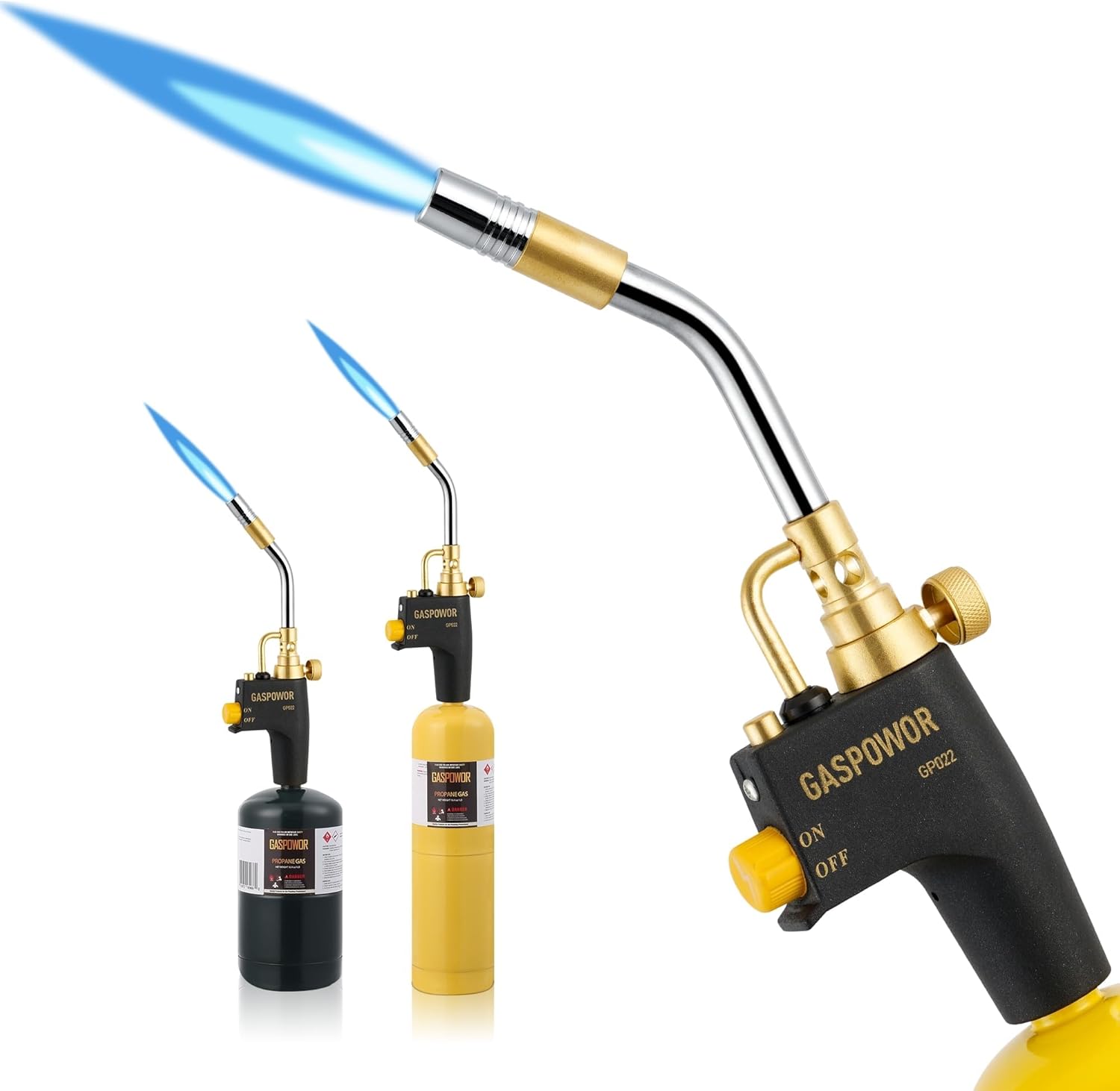 High Intensity Propane Torch Head Fuel by Propane, MAPP, Welding Torch, Turbo Gas Torch Kit, Trigger Start Mapp Gas Torch Kit with Igniter,Propane torch,Blow Torch(Fuel Not Included)