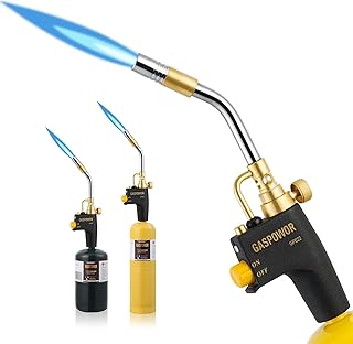 High Intensity Propane Torch Head Fuel by Propane, MAPP, Welding Torch, Turbo Gas Torch Kit, Trigger Start Mapp Gas Torch Kit with Igniter,Propane torch,Blow Torch(Fuel Not Included)