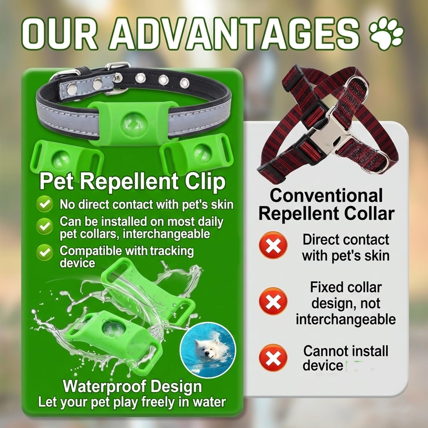 Qilova Collier Anti Parasitaire Chien - Pendentif Répulsif Naturel Huiles Essentielles - Médaillon Réglable Contre Puces et Tiques pour Chien et Chat - Protection Durable (Bleu, 2PCS)