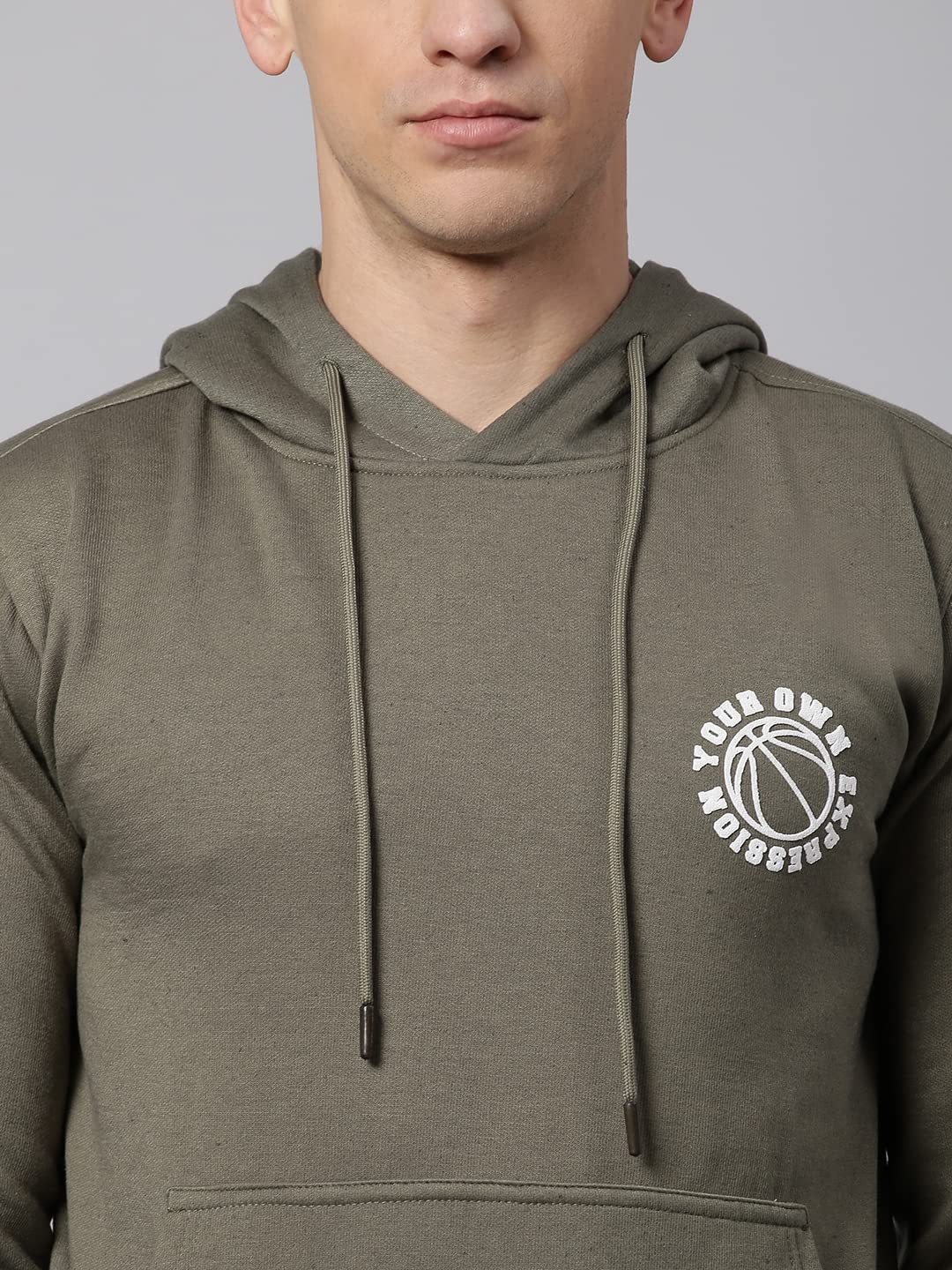 Dennis Lingo Męska bluza z kapturem Polycotton z kapturem z pełnym rękawem o regularnym kroju męska zimowa odzież codzienna (oliwkowa, S)