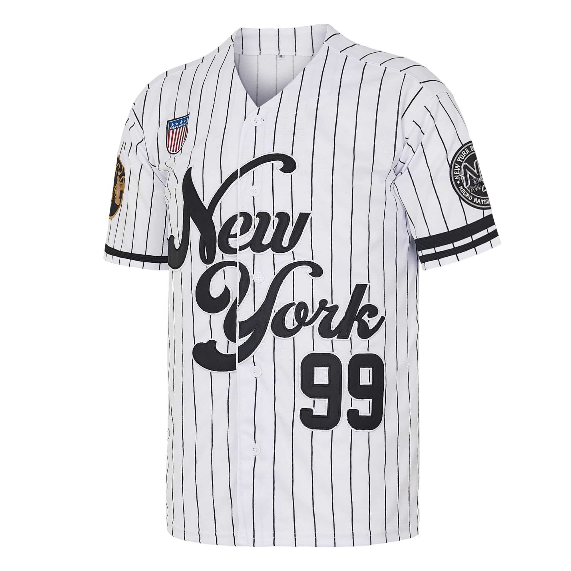 NY Jersey New York 99 - Camisetas de béisbol para hombre, estilo hip hop, con botones, para fiestas, Navidad, color gris