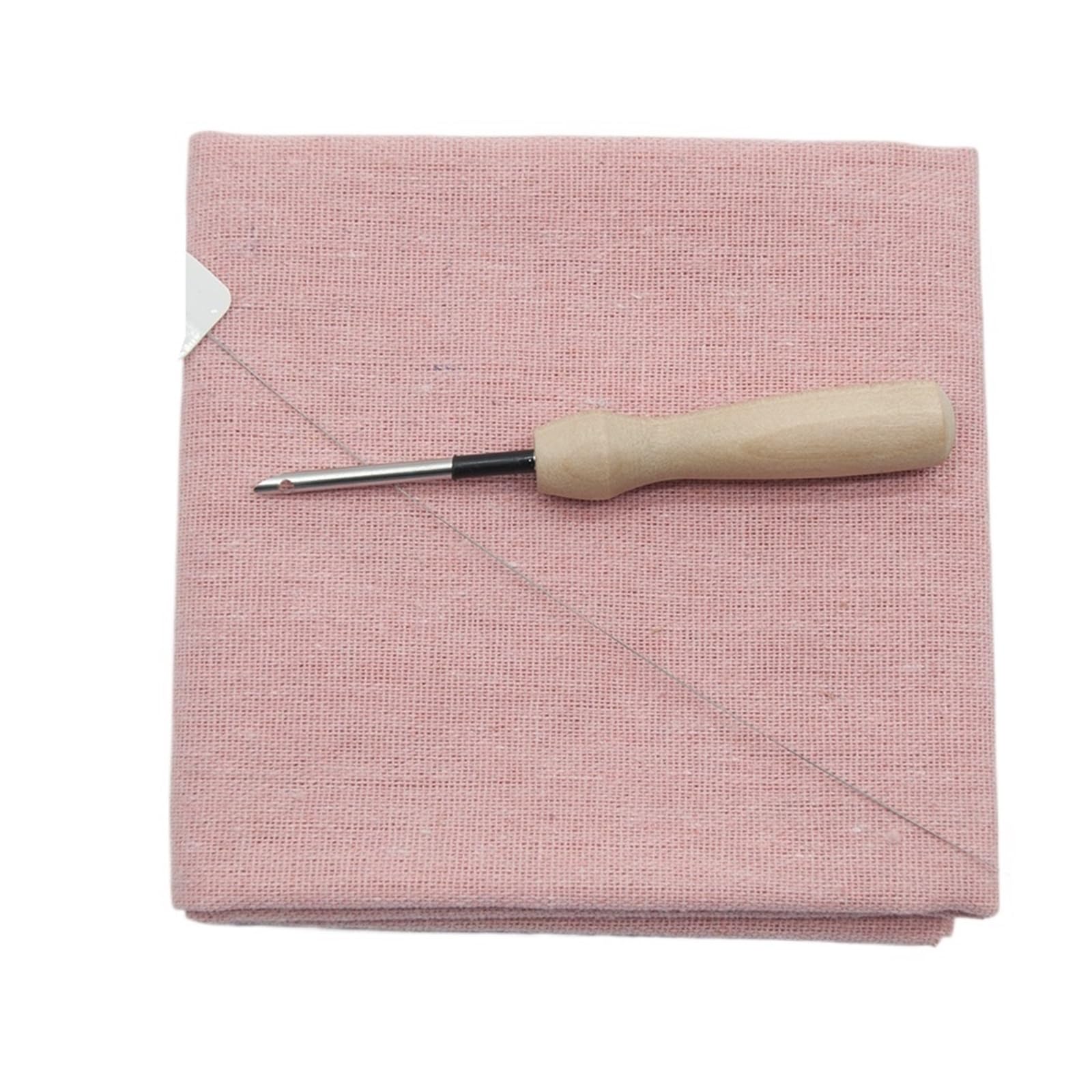 Punch Needle Craft Cloth 50 * 50cm Size Cotton Embroidery Needlework Fabric DIY Handmade Crafts(Pink)
