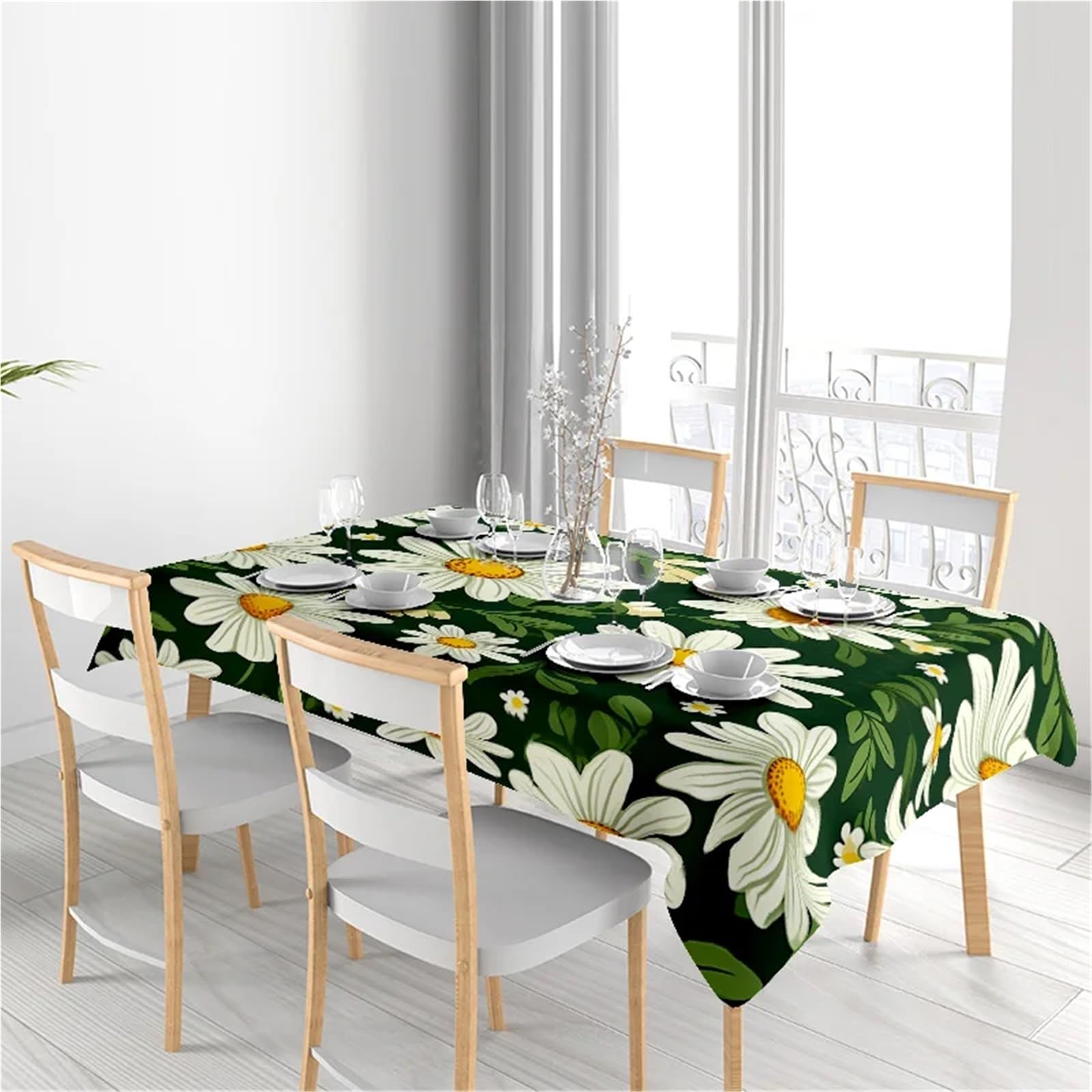 Mantel Flores Mantel Floral Moderno for decoración del hogar con Estampado de vegetación, Tela fácil Cuidado for Comedor o Cocina, Varios tamaños Disponibles(100X140CM)