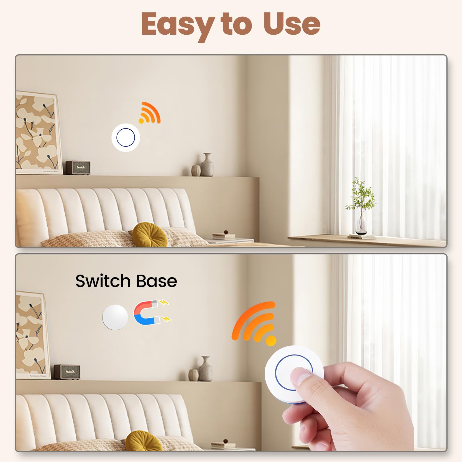 Interruttore radio luce 230 V, set di interruttori della luce wireless con telecomando fino a 30 metri, interruttore della luce senza batteria per lampade fino a 1500 W, facile da installare, set di