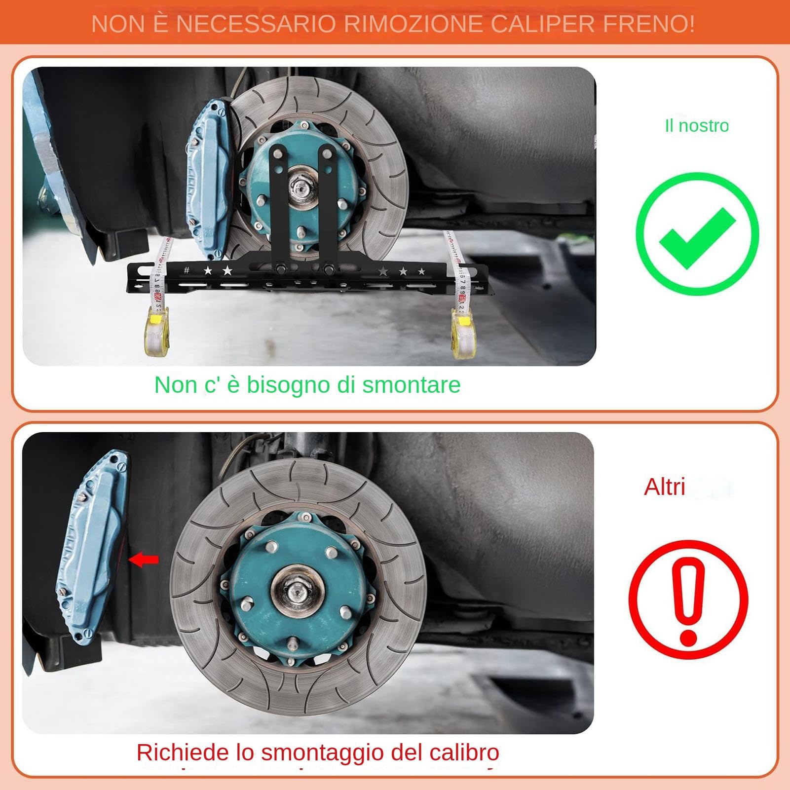 Kit Allineamento Ruote Auto – Strumento Di Lettura Toe Con 2 Nastri Metrici, Per Garage, Officina E Uso Domestico
