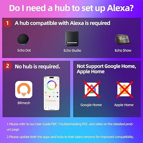 Miniatura 2 de BR30 - Bombillas LED Alexa empotradas, funciona solo con Alexa (requiere eco), cambio de color, temperatura de color ajustable en interiores para