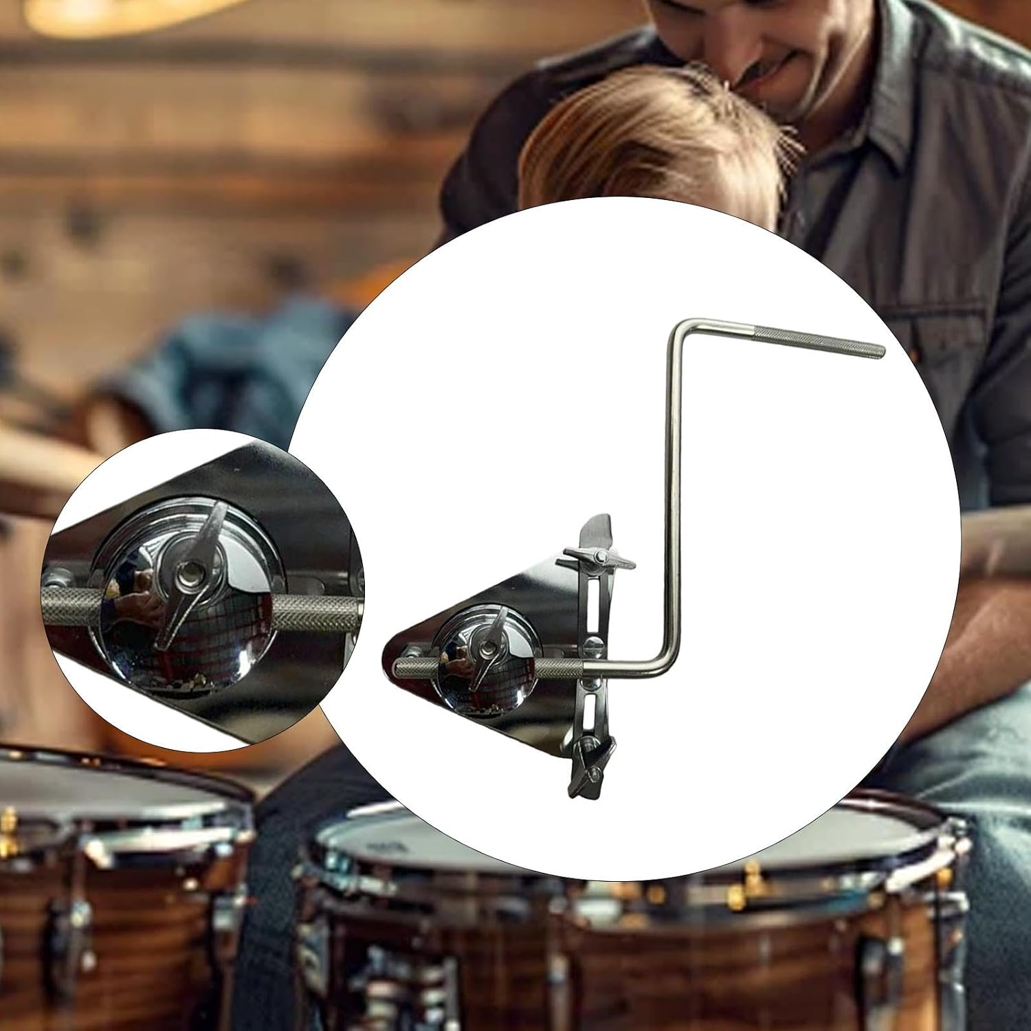 Tom Drum Suspension Rim Mount Bracket Drum Set Accessory Zinc Alloy with Percussion Instrument Mount for Concert Live, Cowbell Z Rod