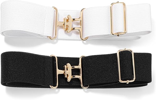 WJIAAA Lot de 2 ceintures d'équitation élastiques de 3,5 cm avec ceinture de mors Surcingle Equestrian Elastic Belt Boucle anglaise Ceinture d'équitation pour femme Équitation - 1