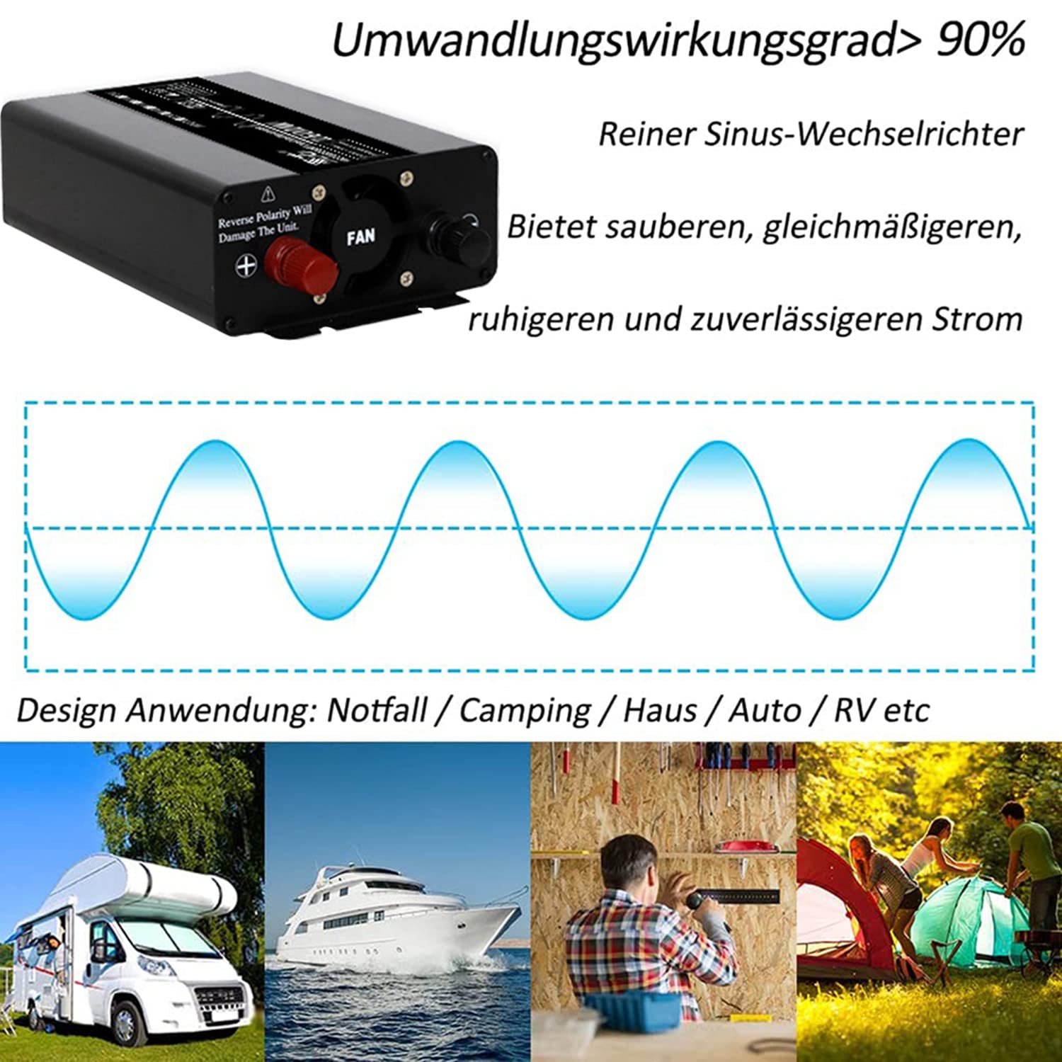 Przetwornica mocy czystej fali sinusoidalnej 3000w Przetwornica napięcia samochodowego DC 12v 24v 48v na AC 110v 230v Falownik samochodowy z przełącznikiem sterowanym i gniazdem AC,24V