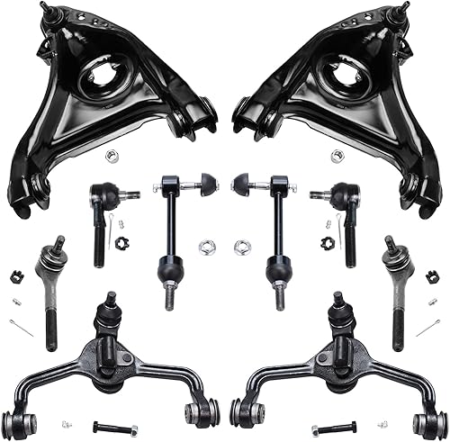 Miniatura 10 de Detroit Axle - Kit de suspensión frontal de 10 piezas para Chevy Trailblazer GMC Envoy XL Buick Rainier 9-7X Ascender, inferior y superior, 4 brazos