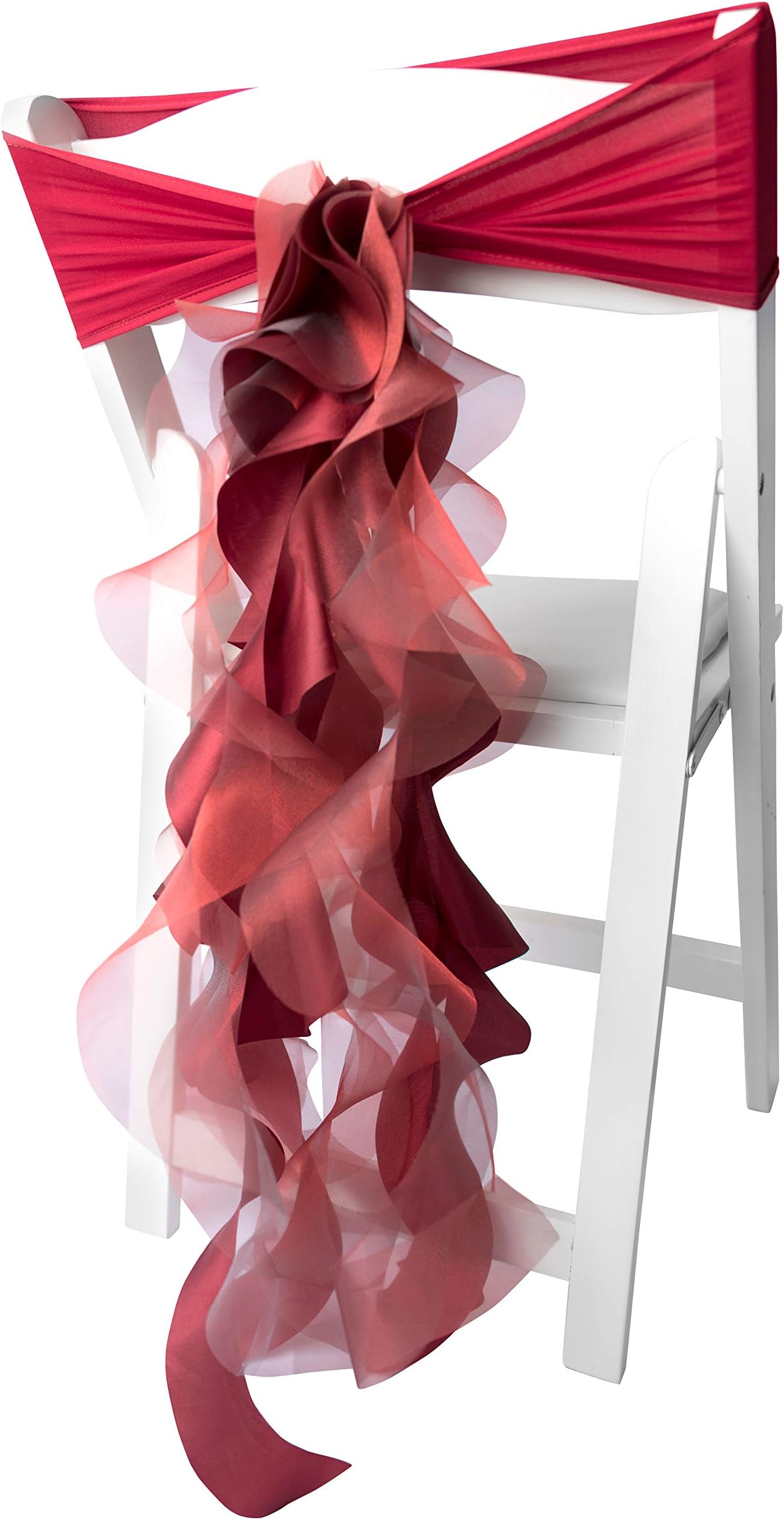 Posh Linen Boutique Set of 4 Burgundy Christmas Chair Sash/Cover