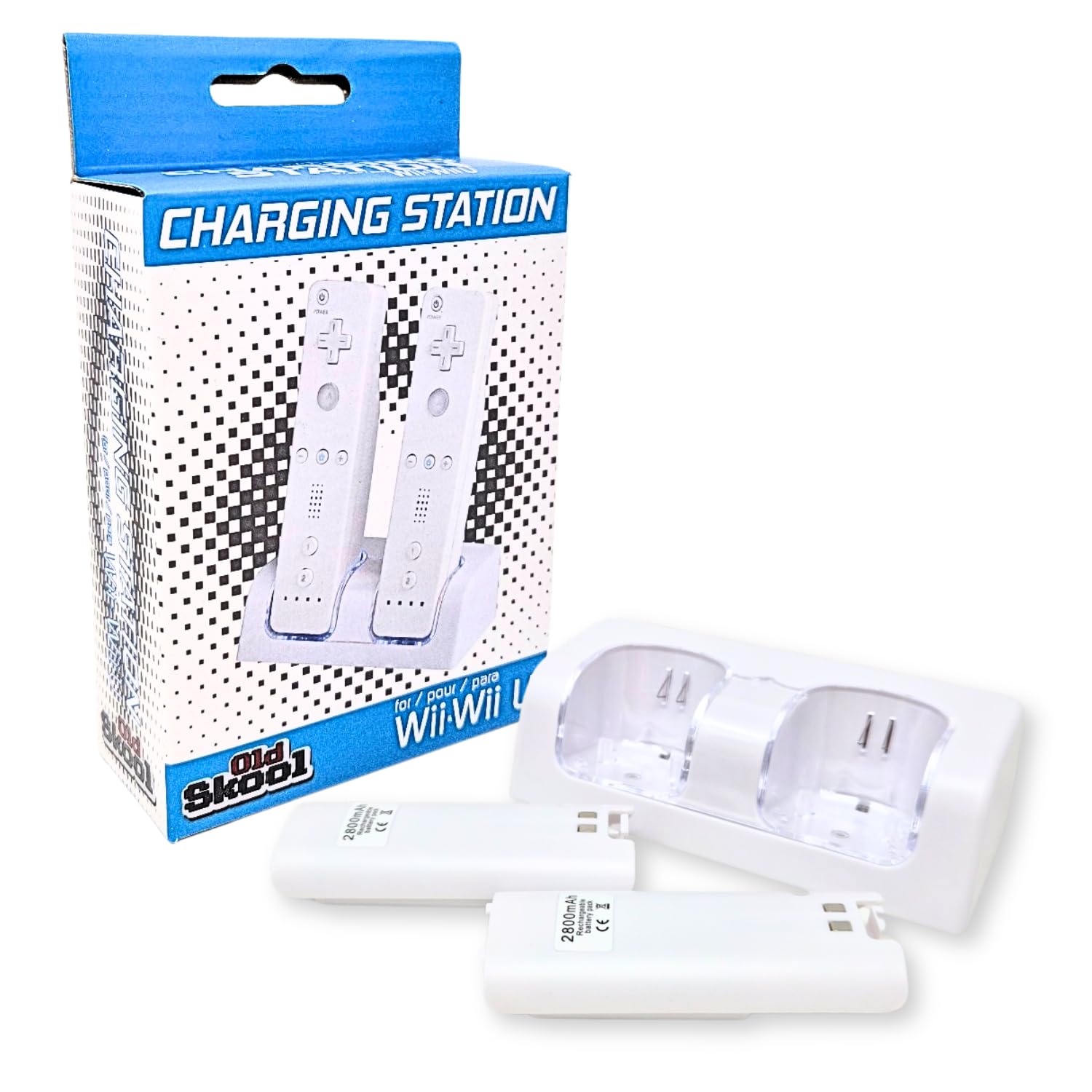 Wii セット Amazon.com: Old Skool Wii Dual Charging Station w/ 2 Rechargeable