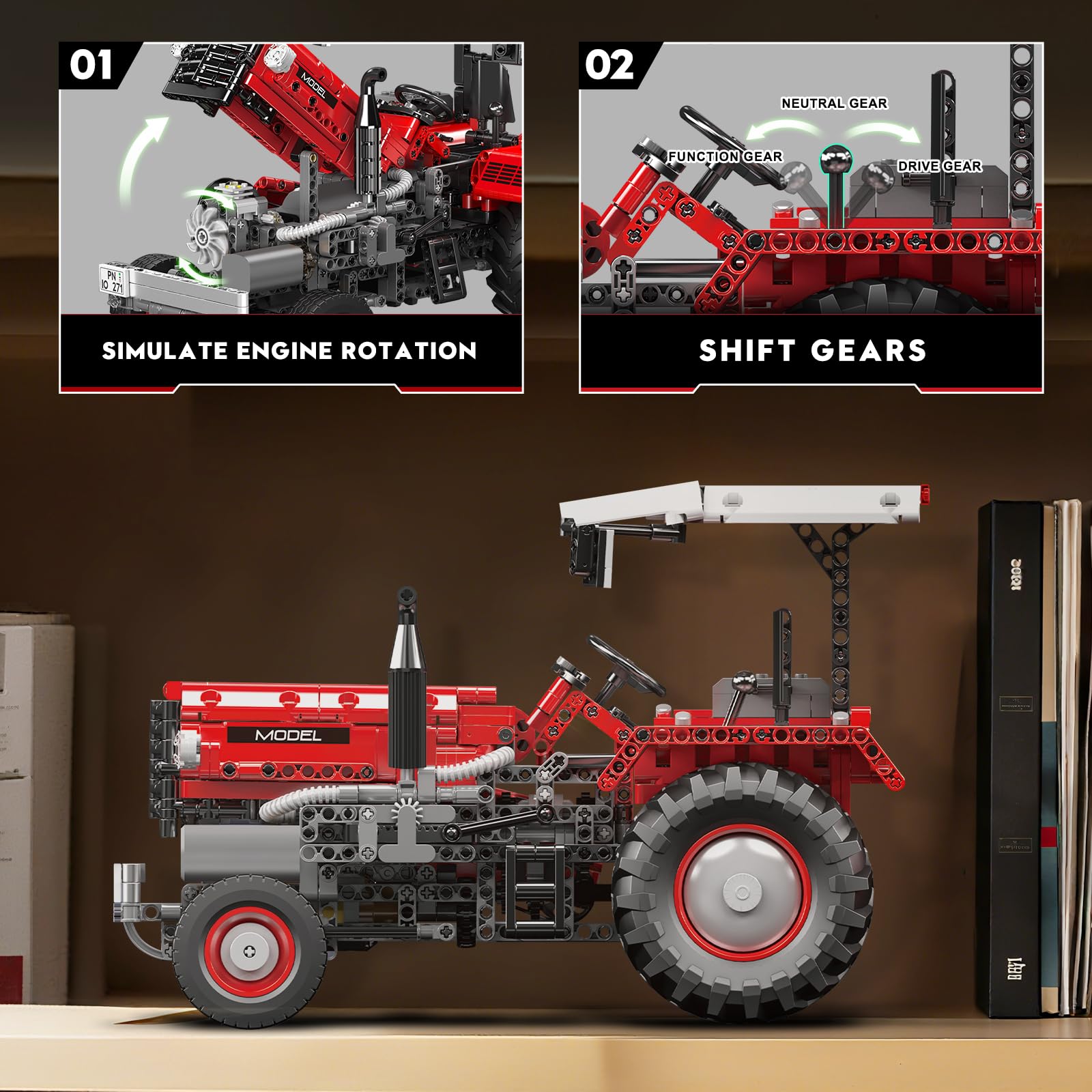 Mould King 17064 Farm Tractor Building Blocks Set, RC High-Tech Tractor Toy with 6 Motors - Image 3