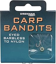 Drennan Carp Bandits Eyed Barbless Hooks to Nylon