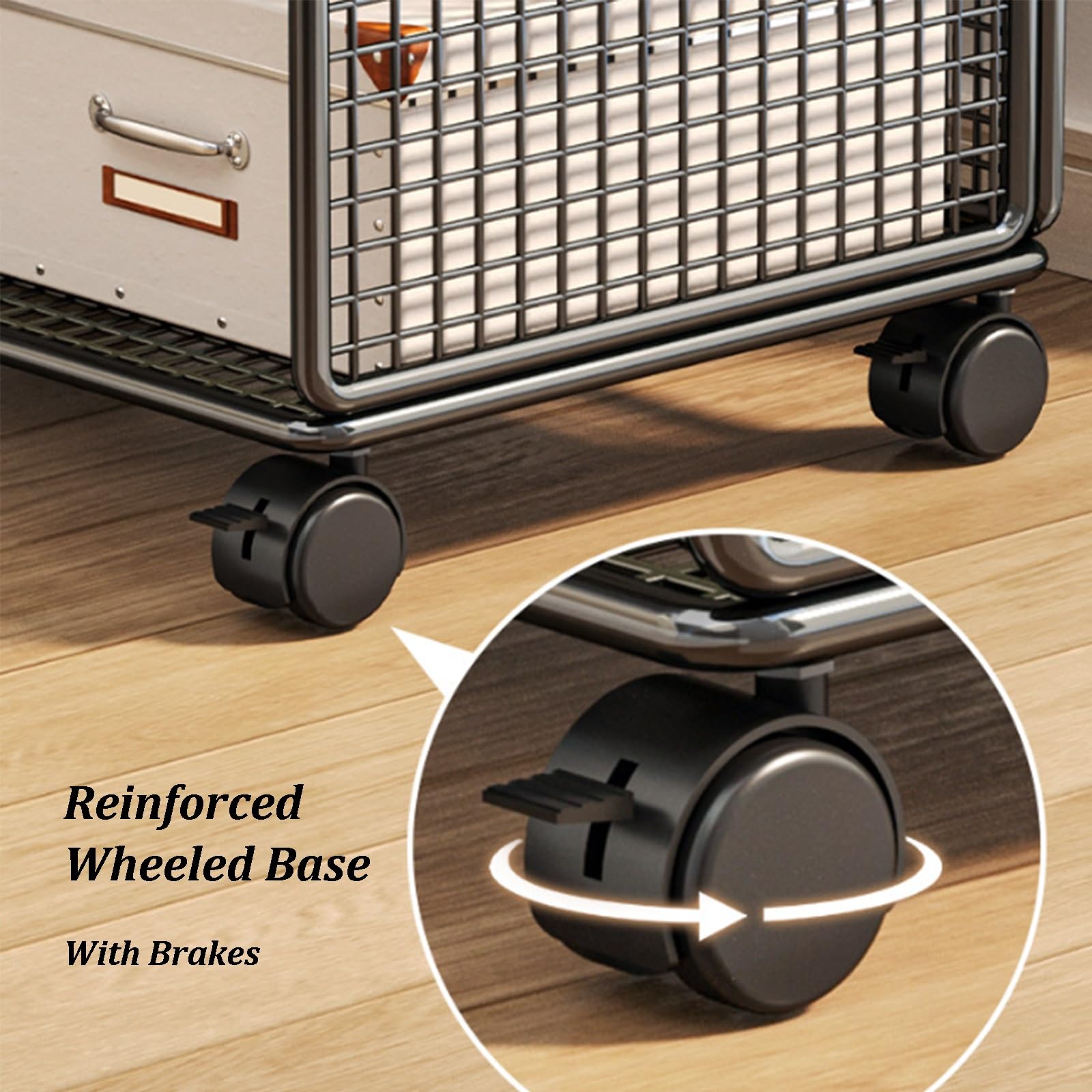 Rollbarer Bücherwagen, 3-stufiges Fahrbares Bücherregal Aus Metall, Schmaler Organizer-Wagen Für Aktenordner, Ideal Für Büro, Schule, Wohn- Und Schlafzimmer(White)