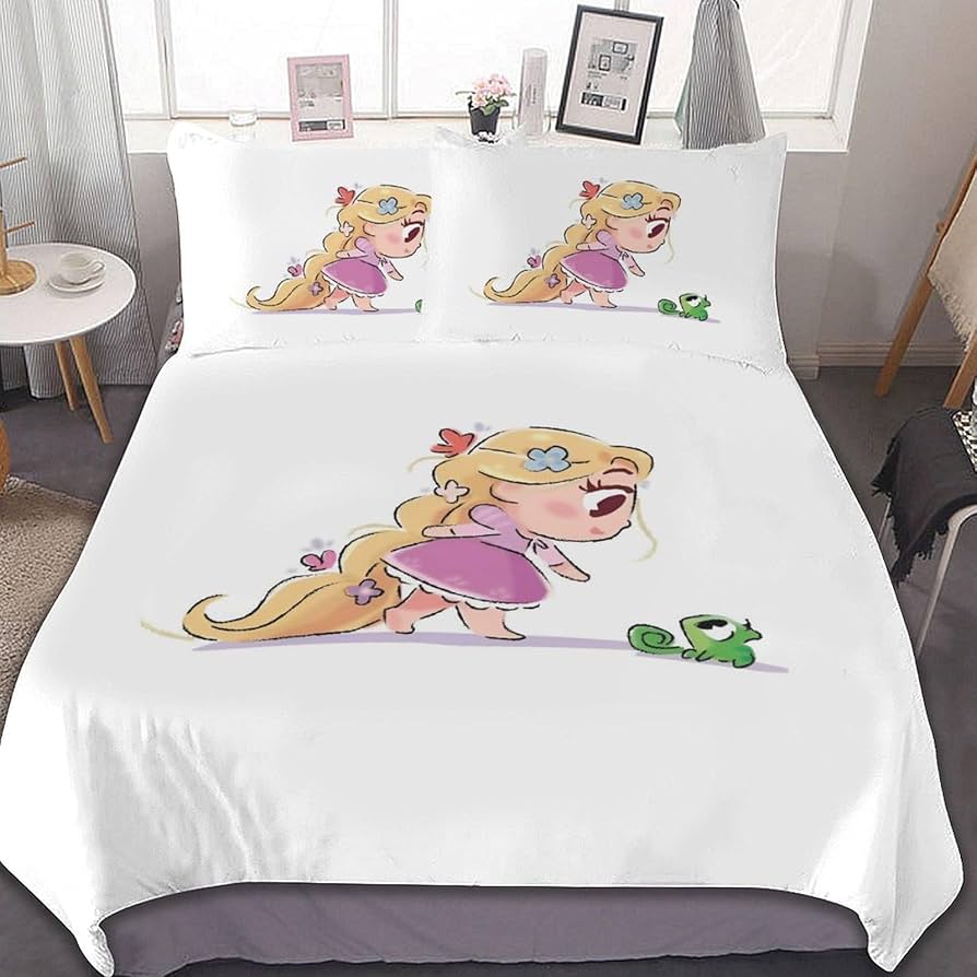 新品未使用　東京ディズニー ラプンツェル タオル ケット&布団カバーのセット Disney 掛け布団 カバー ボックスシーツ シングル 枕カバー 43