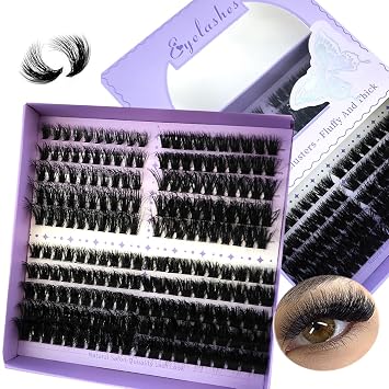 10Rows 5D Fluffy Lashes Cluster 60/80/100D/120D Thick Eyelash Russia Curl Wispy Individual Lashes 10-18mm Mix Eyelash Extension 10Rows 506080100