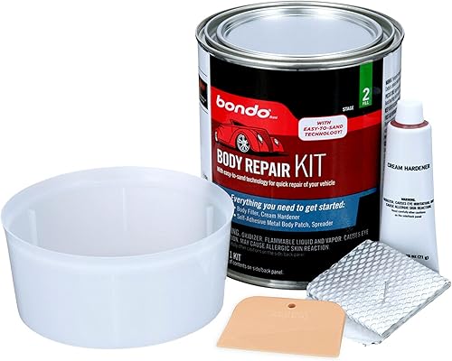 Bondo Kit de reparación de carrocería, kit de iniciación, 00312, relleno de 1.57 libras y endurecedor 0.75 onzas, 1 kit