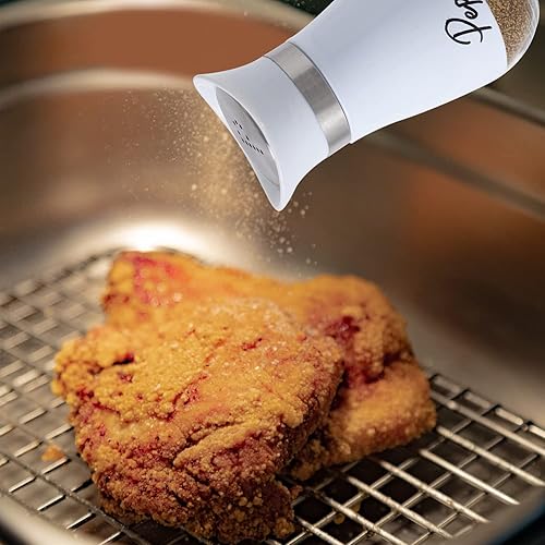 Miniatura 6 de Juego de 2 saleros y pimenteros, rellenables, con tapa de acero inoxidable, para cocina, restaurante, picnic (blanco)