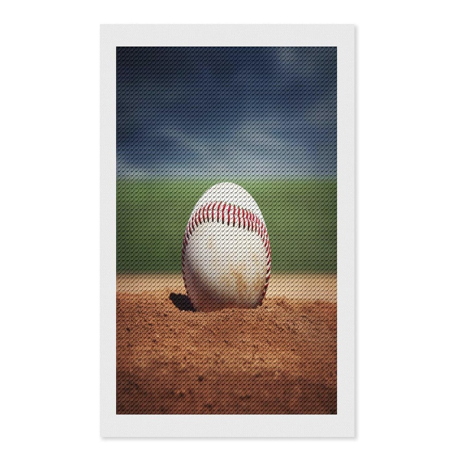 FekiLoot Baseball Paint by Numbers Kit for Adults Beginner DIY Diamond Dots Paintings Round Full Drill Diamond Art Kits Picture Diamond Art Painting Kits for Home Decor 12"x20"