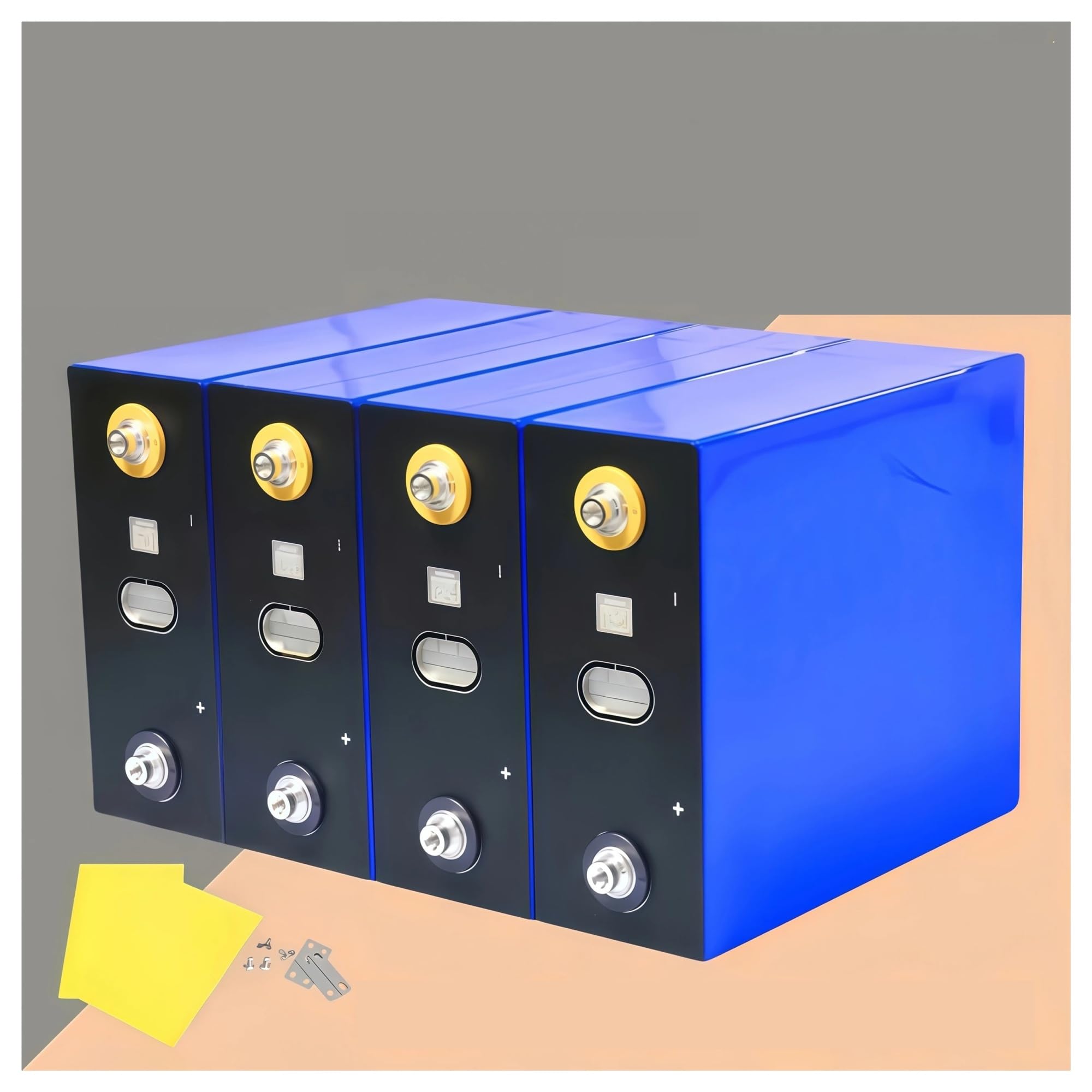 Batteria ricaricabile LiFePO4 da 3,2 V, 340 Ah, 10.000 cicli, adatta for sistemi di energia solare fai da te for roulotte e imbarcazioni da 12 V, 24 V e 48 V.(3.2V 340Ah 4pcs)