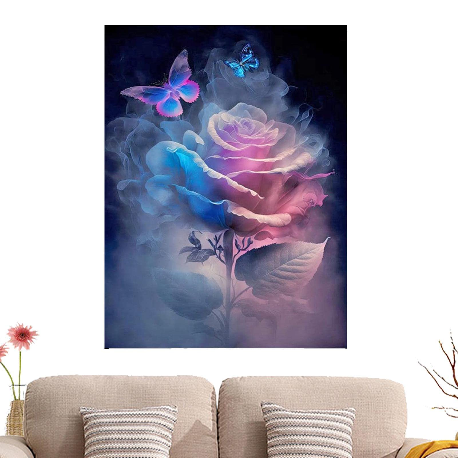KICHANG - Kit Per Pittura A Diamante 5D Con Fiori Colorati, Per Adulti Fai Da Te Con Diamanti Rotondi A Punta Intera A Pois Per Decorazioni~p122087866