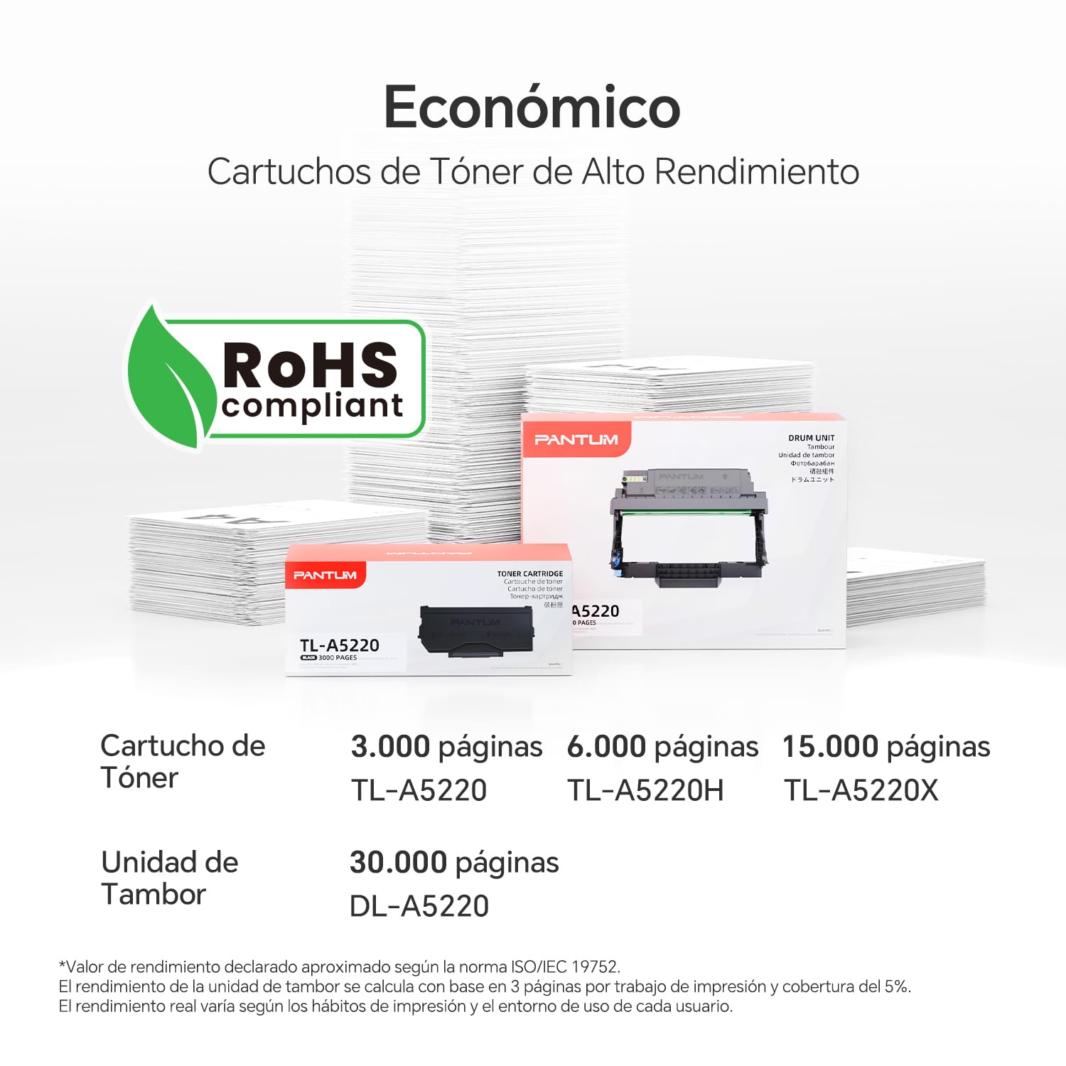 PANTUM BM5220ADW Impresora Multifunción Láser Profesional para Oficina, Monocromo 3 en 1 (Imprimir/Copiar/Escanear), 42ppm, DADF Dúplex 50 Hojas, Impresión/Escaneo Dúplex Automático, WiFi, Red y USB