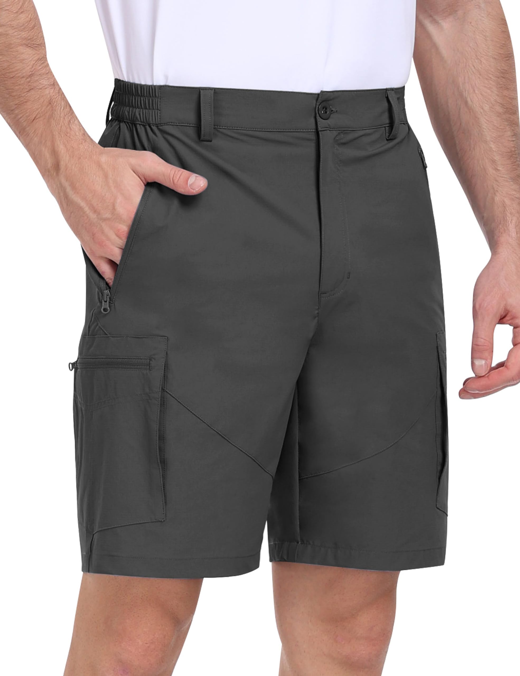 MoFiz Pantalones Cortos Cargo Hombre Pantalones Cortos de Senderismo Pantalones Cortos de Golf Deportivos Bermudas Ligero Secado rápido Exterior Pantalones Cortos con 5 Bolsillos